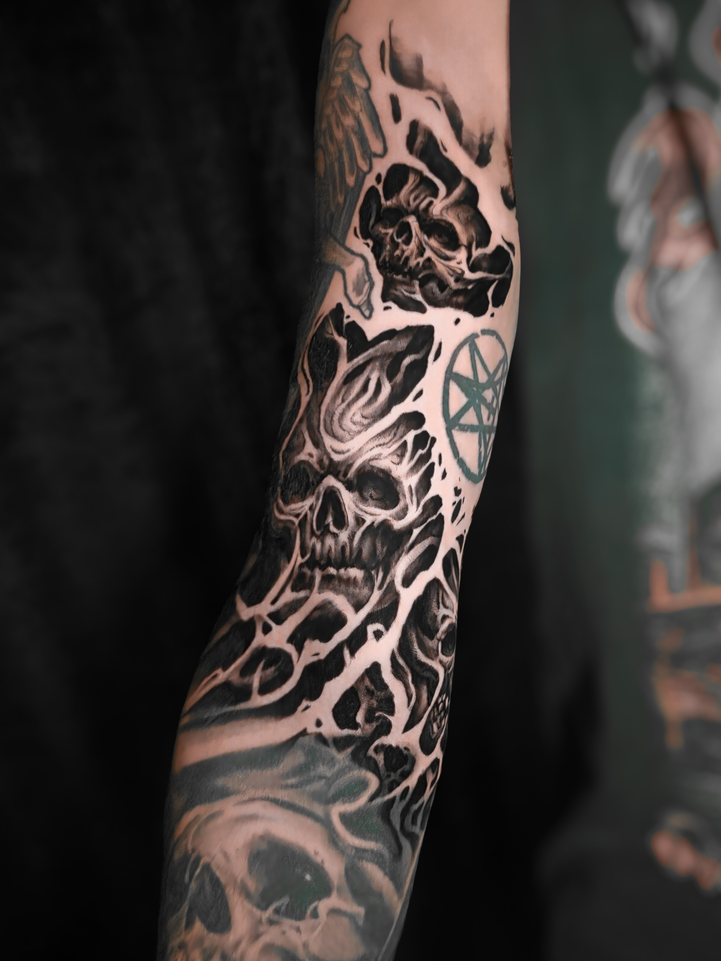 Tattoo by @crawlspace_tattoo — black_and_grey, realism