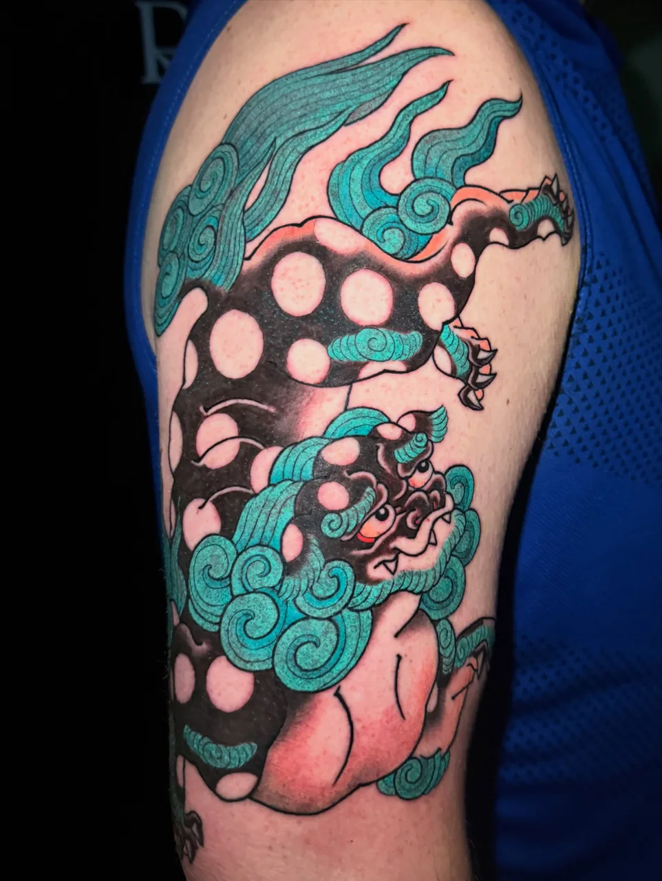 Tattoo by @elchupacabrad — dotwork, japanese_irezumi