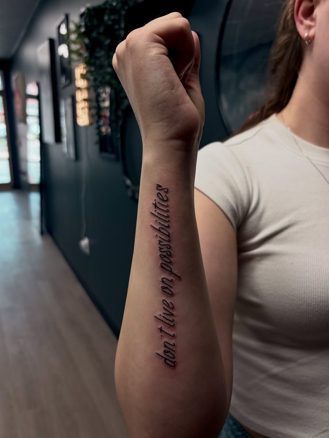 Tattoo by @inkednlashed_ — lettering_script, fine_line