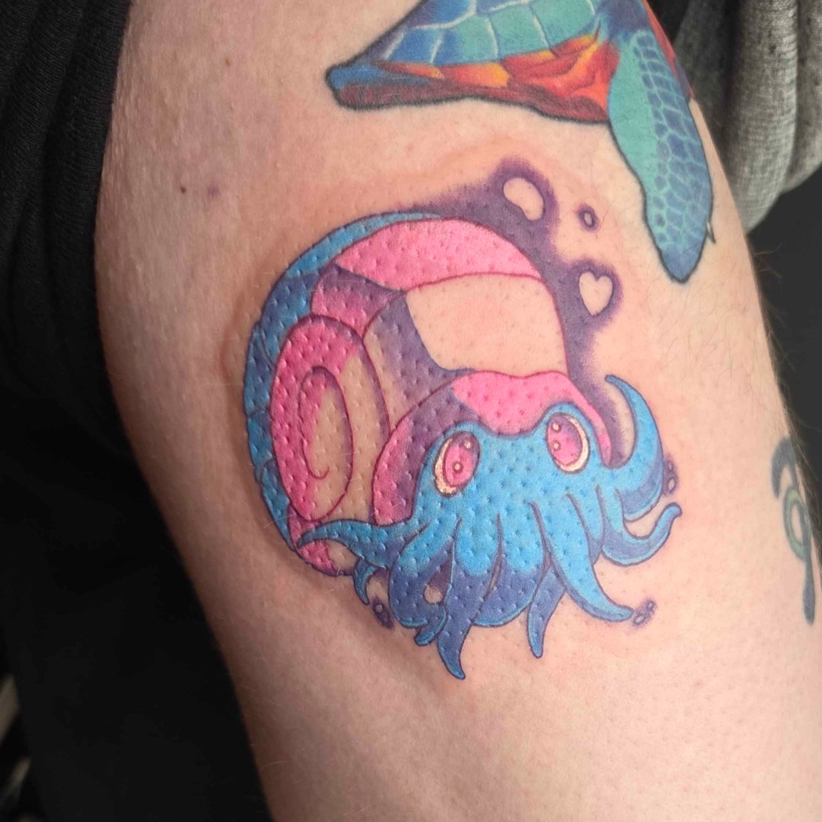 Octopus dotwork tattoo on the thigh by Iram Withencroft