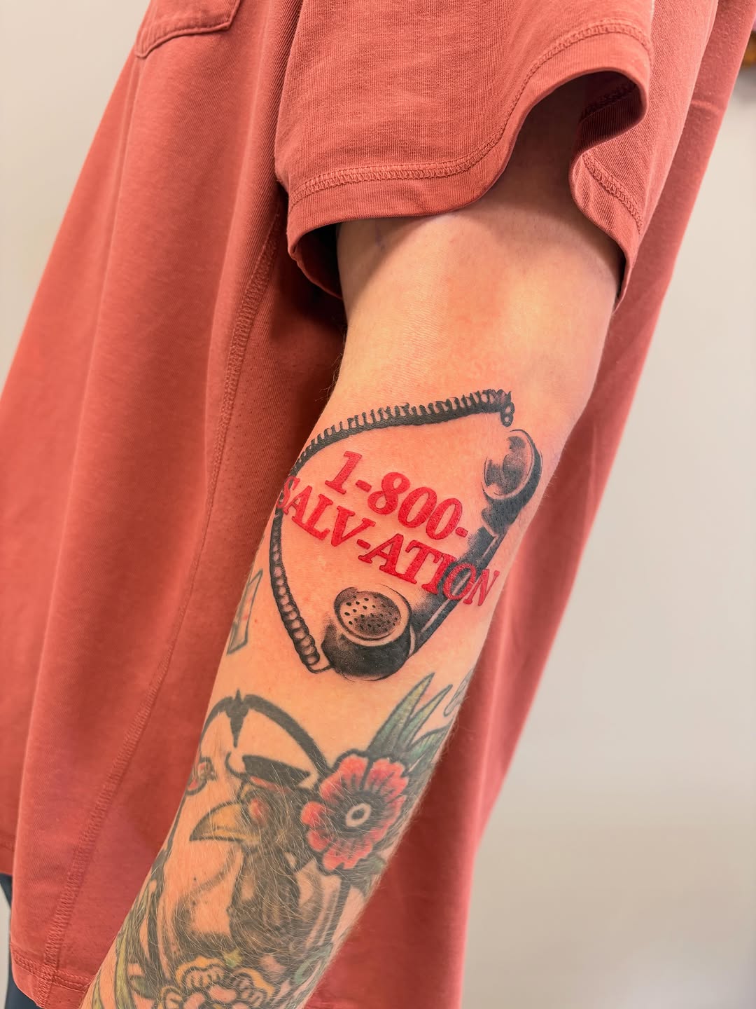 Tattoo by @shrimpfran โ lettering_script, black_and_grey