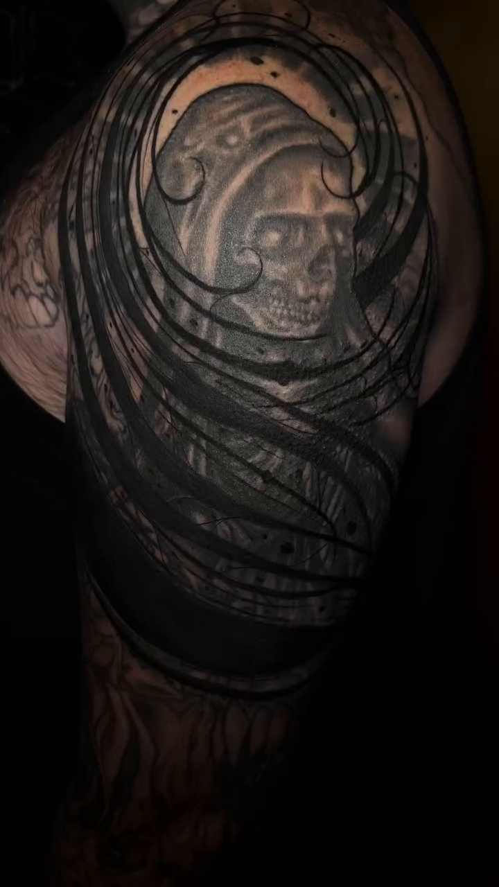 Tattoo by @vital_tattoos — blackwork, dark_realism