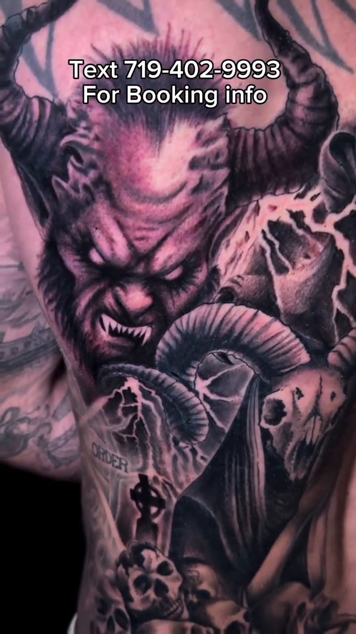 Tattoo by @dodgetattoos — dark_realism, black_and_grey