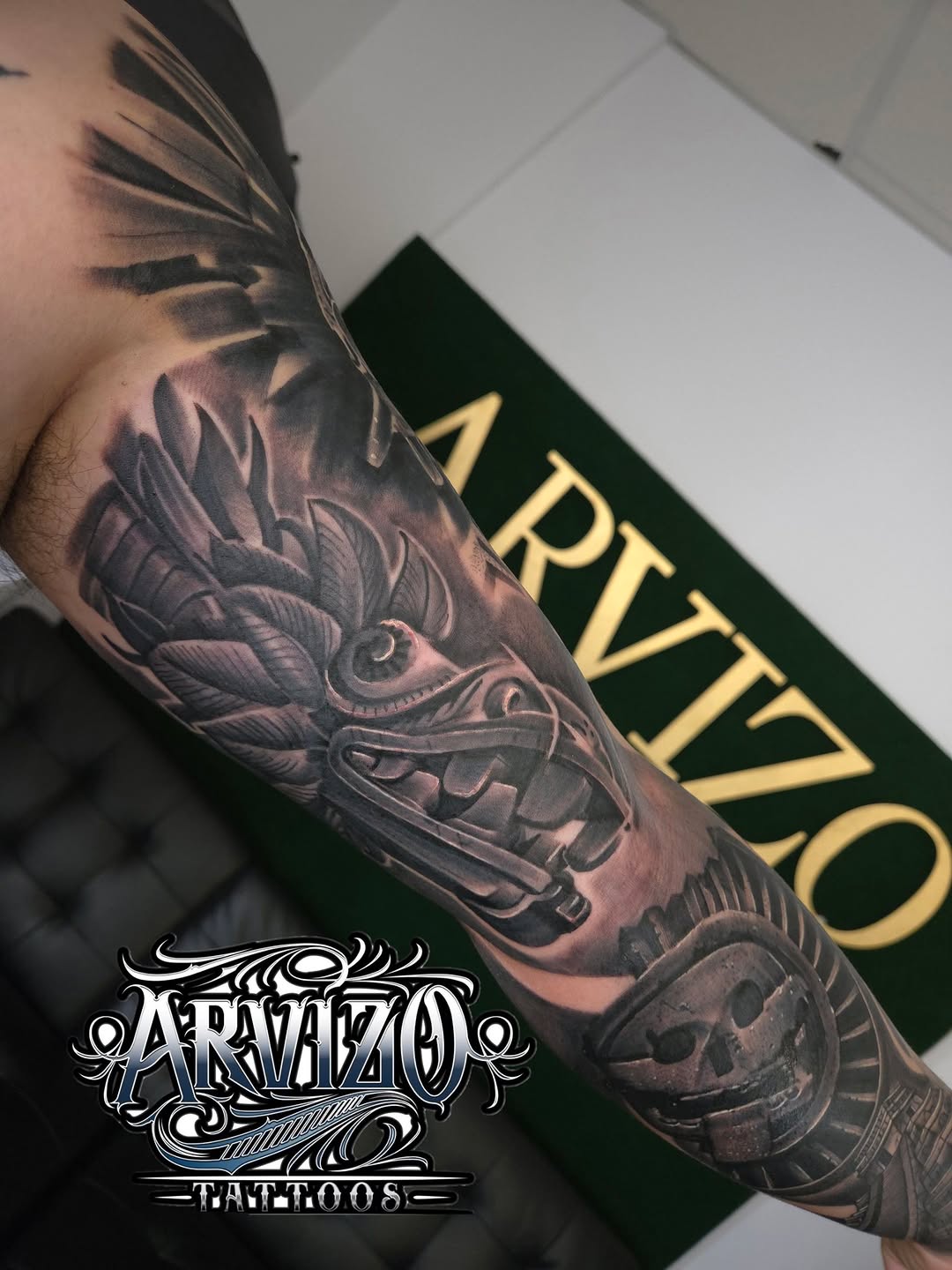 Tattoo by @arvizo_tattoos — black_and_grey, realism