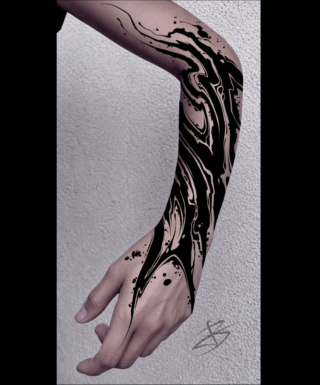 Tattoo by @jbrooks.blvckwork — blackwork, abstract