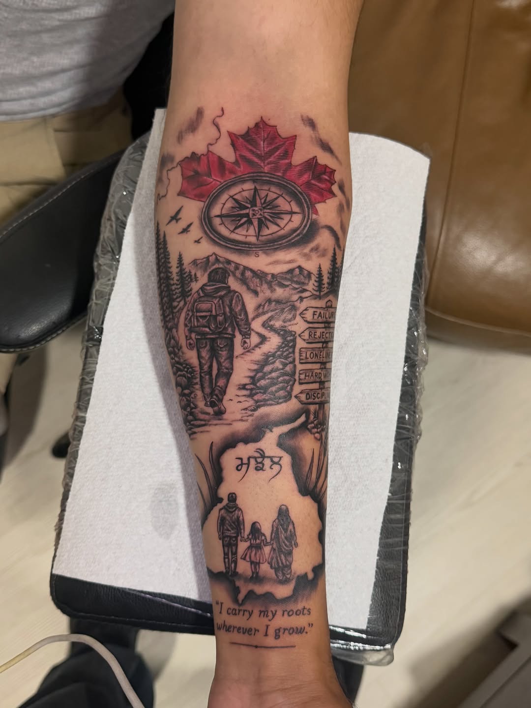 Tattoo by @dilpreet_tattoos — realism, lettering_script
