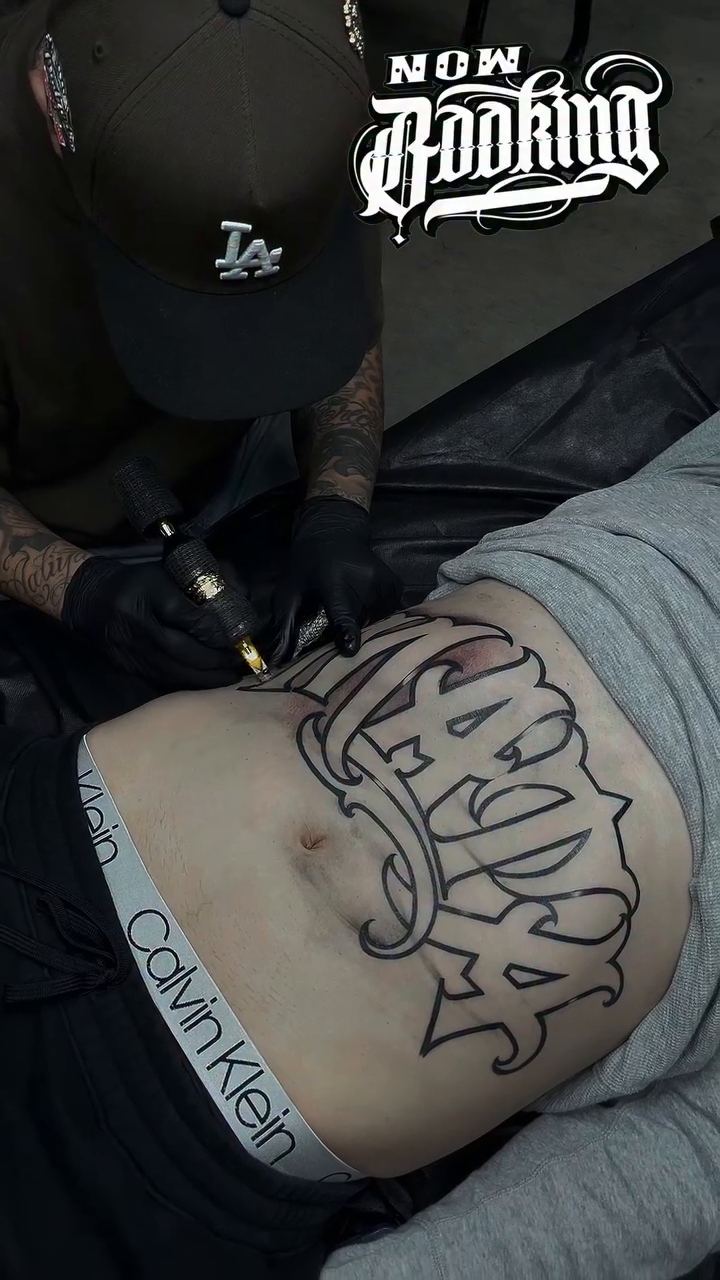 Tattoo by @chato83_ — lettering_script, blackwork