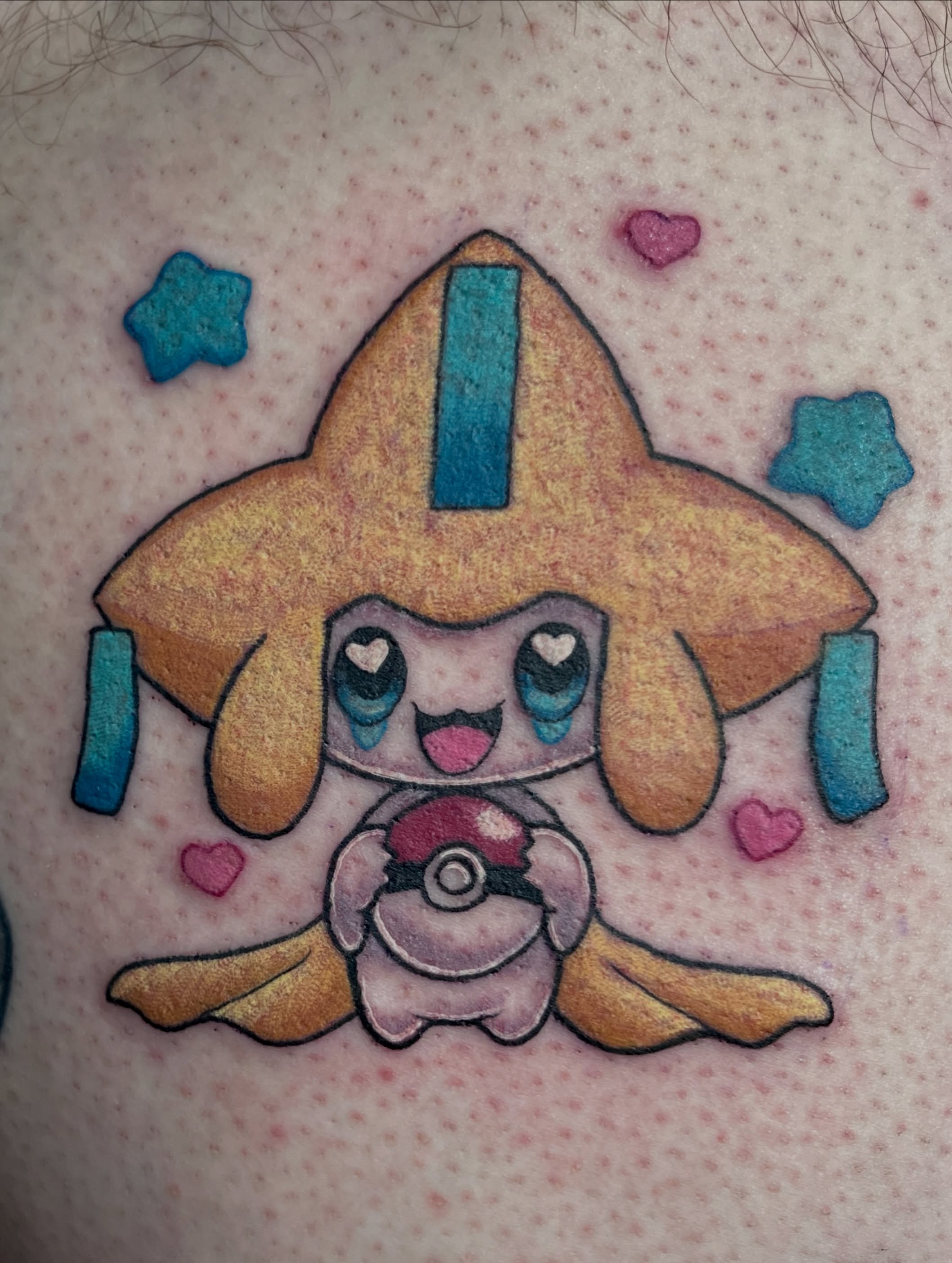 Starfish new school tattoo on the chest by Cheyanne Peck