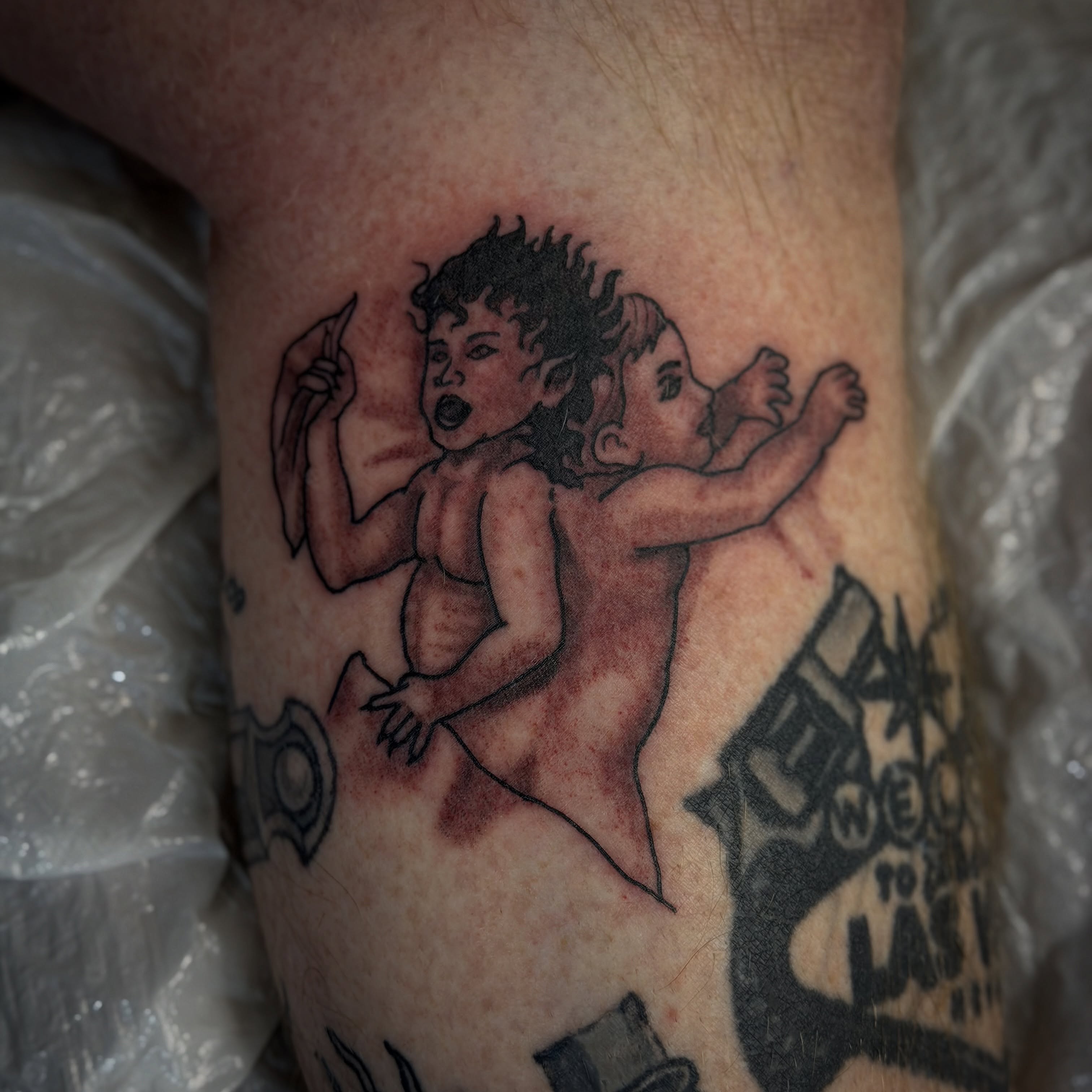 Angels American traditional tattoo on the forearm by ๐ต๐๐๐ ๐ฐ๐๐๐