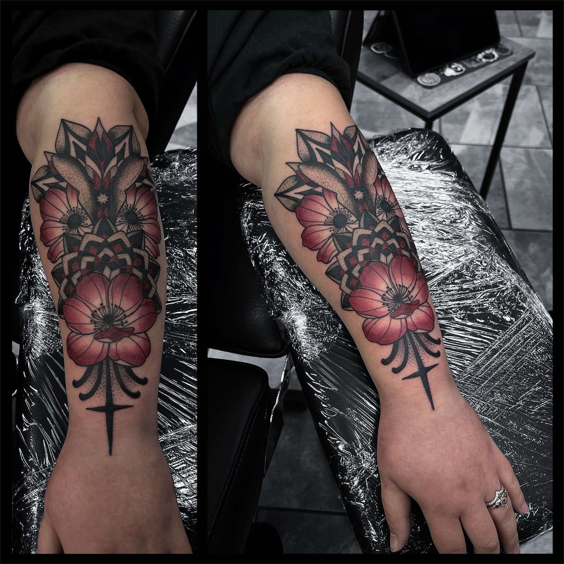 Tattoo by @brittanygoff_tattoos — american_traditional, dotwork