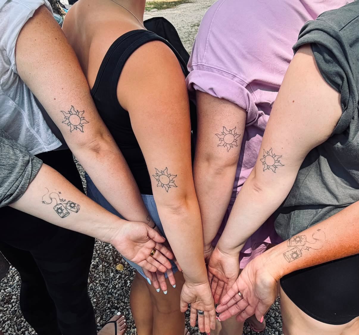 Sun dotwork tattoo on the forearm by 🕸🖤Kass🖤🕸