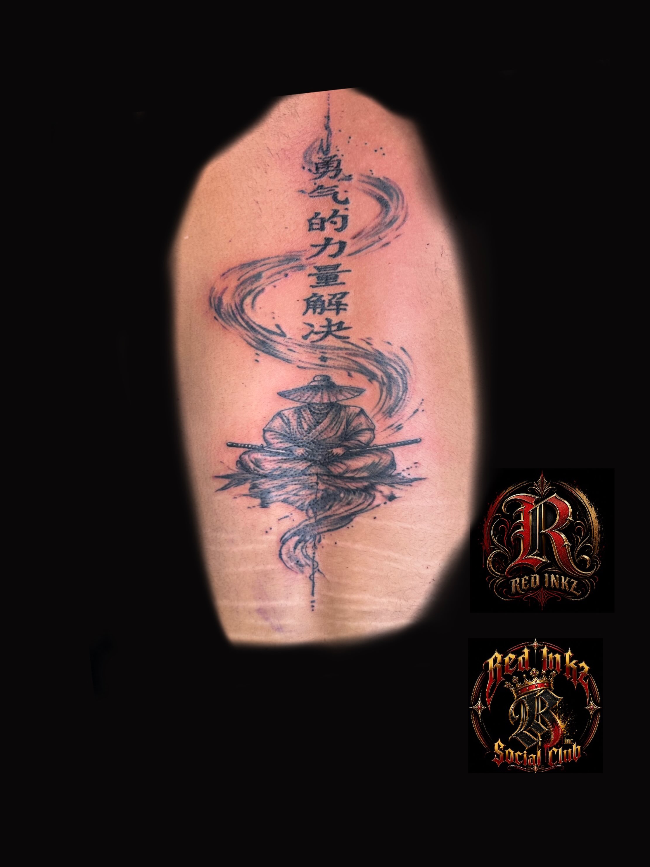 Samurai warrior japanese irezumi tattoo on the forearm by Red (Owner), Brooklyn, New York