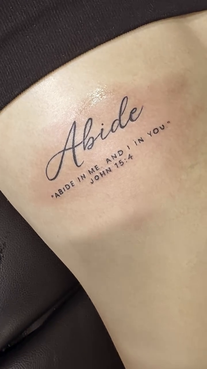 Tattoo by @tat2reign_85 — lettering_script, fine_line