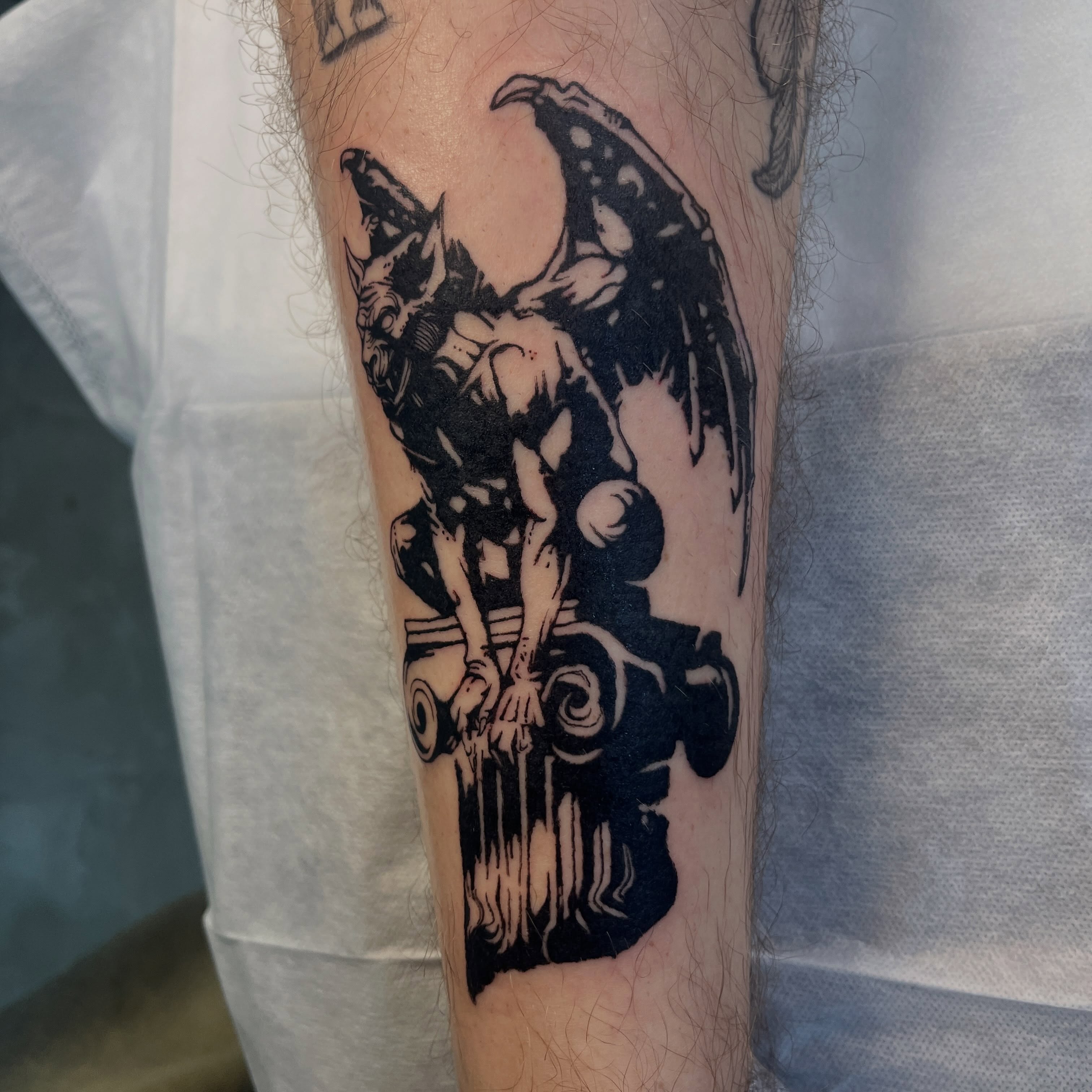 Crow and woman black and grey tattoo on the forearm by Koreatattoo Seoultattoo hongdaetattoo 서울타투