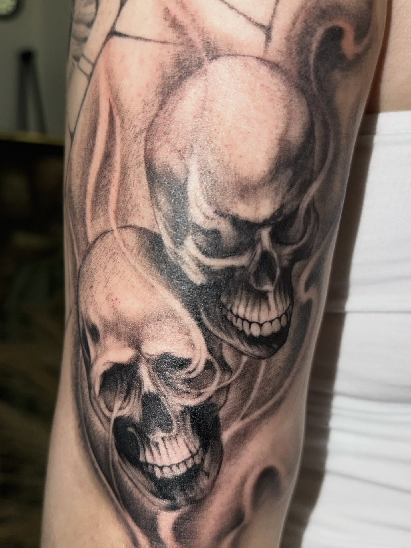 Skulls realism tattoo on the forearm by ♡ ant ☆