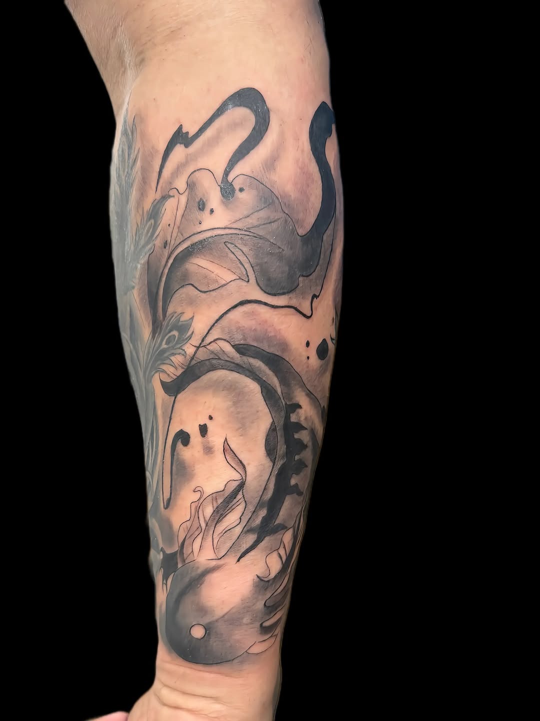 Tattoo by @og_tattoos_ — black_and_grey, trash_polka
