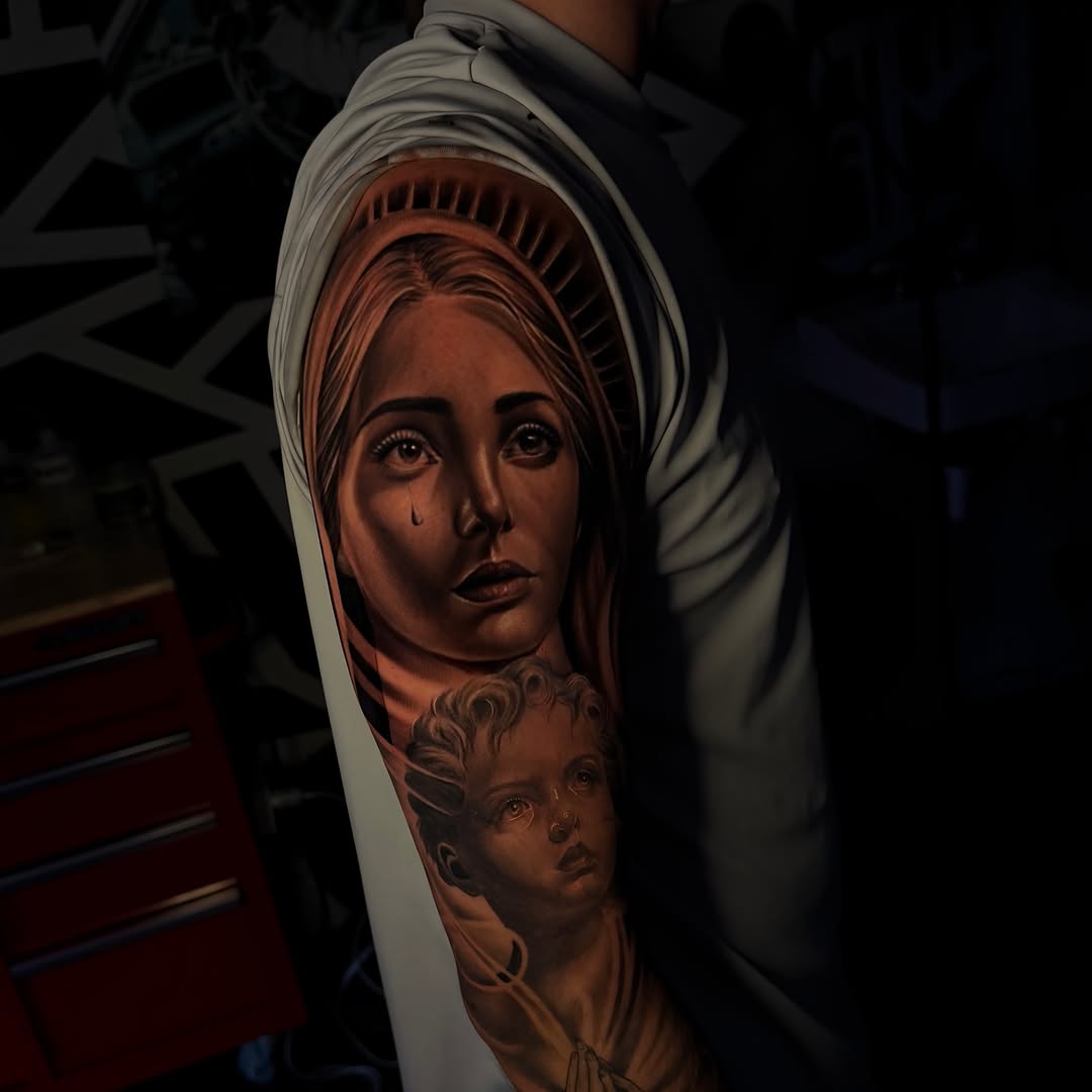 Tattoo by @thesantanaink — realism, black_and_grey