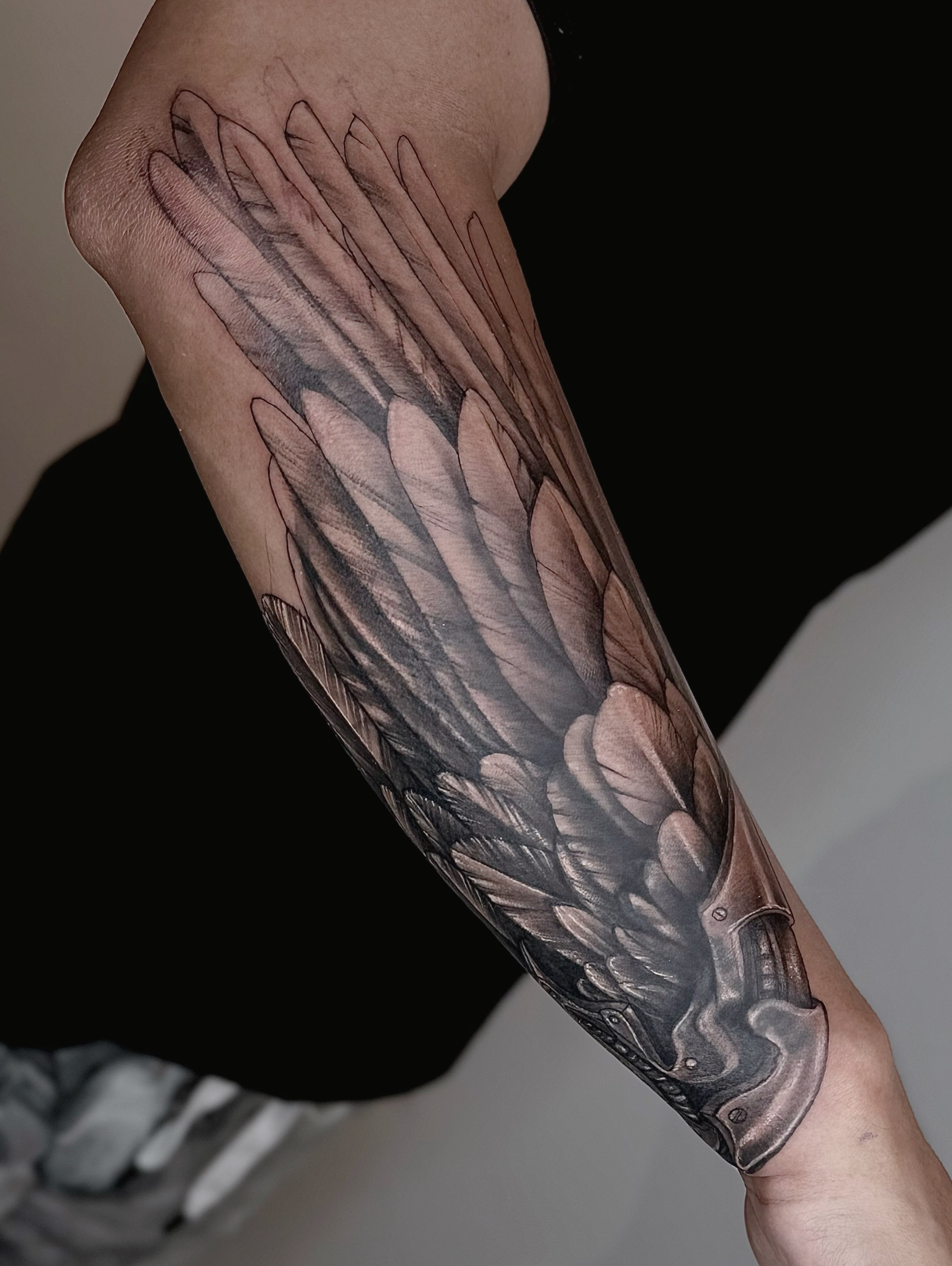 Wings realism tattoo on the forearm by ๐๐๐๐ ๐๐๐๐๐๐ ๐๐๐๐๐