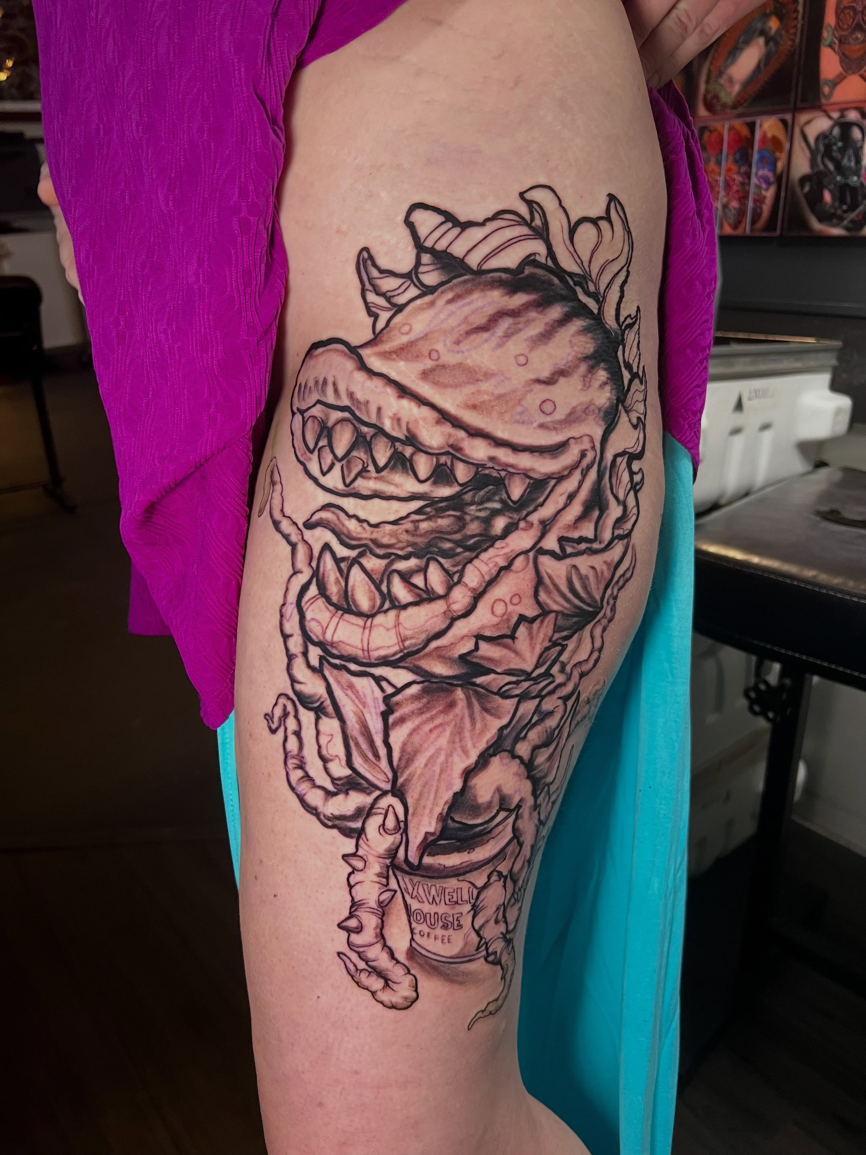 Tattoo by @joshgreentattoo — black_and_grey, realism