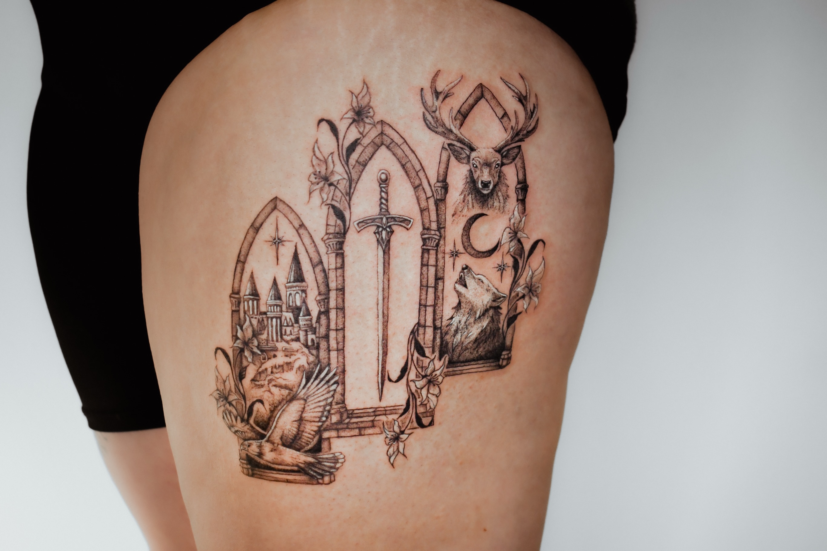 Tattoo by 𝐇𝐚𝐫𝐩𝐞𝐫 | 𝐁𝐨𝐨𝐤𝐢𝐬𝐡 𝐓𝐚𝐭𝐭𝐨𝐨 𝐀𝐫𝐭𝐢𝐬𝐭 & 𝐂𝐫𝐞𝐚𝐭𝐨𝐫, Seattle, WA