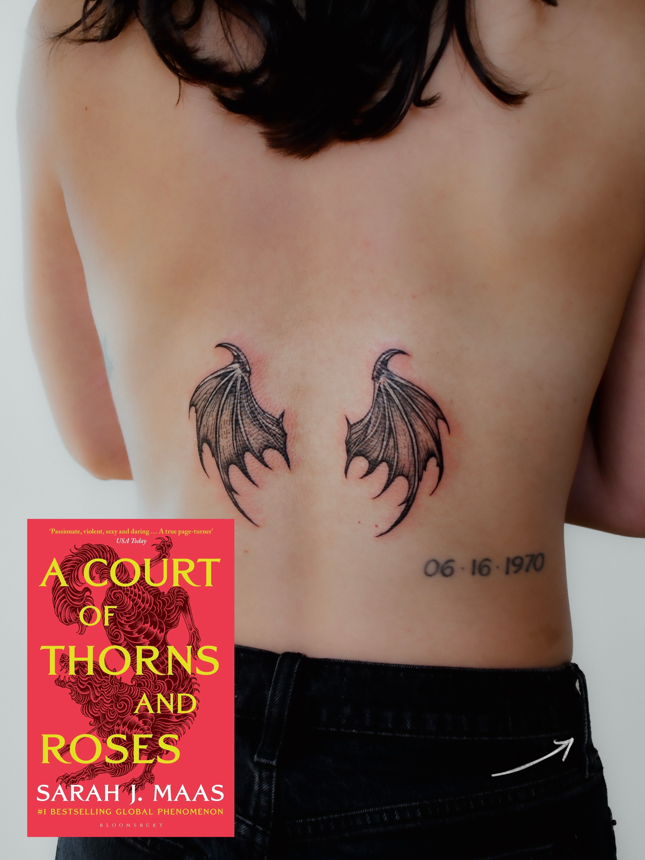 Bat wings black and grey tattoo on the chest by 𝐇𝐚𝐫𝐩𝐞𝐫