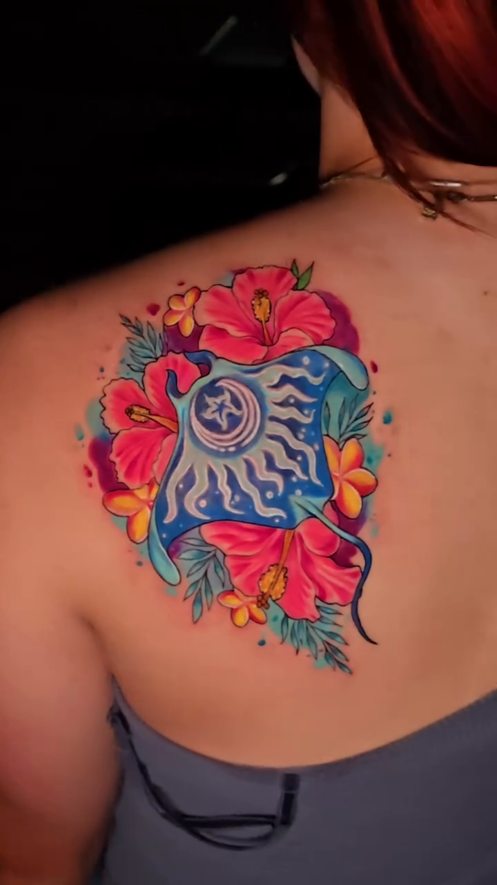 Sun and flowers japanese irezumi tattoo by Camuel Whaley