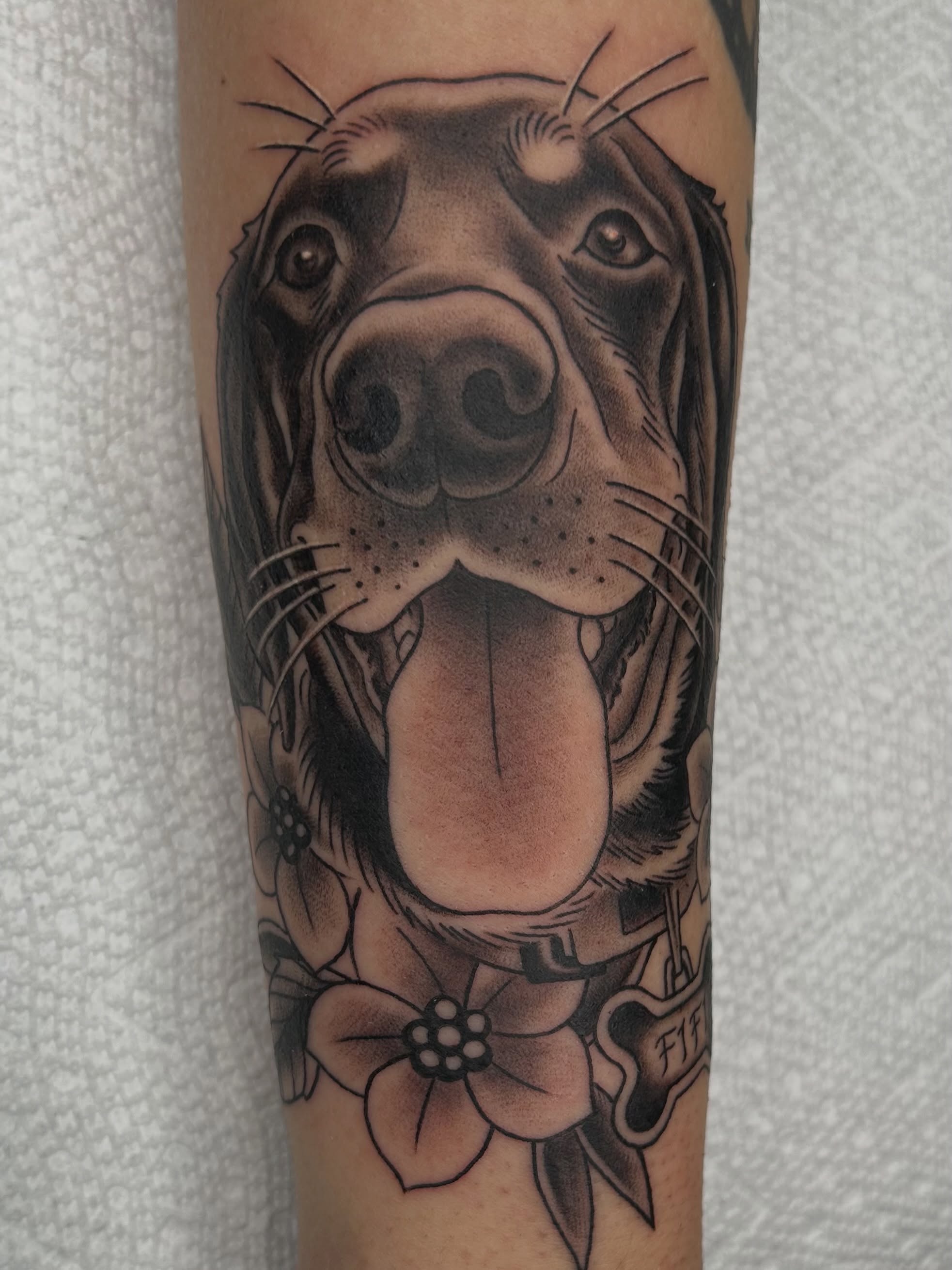 Tattoo by @alex_byrne_tattoos — dotwork, realism