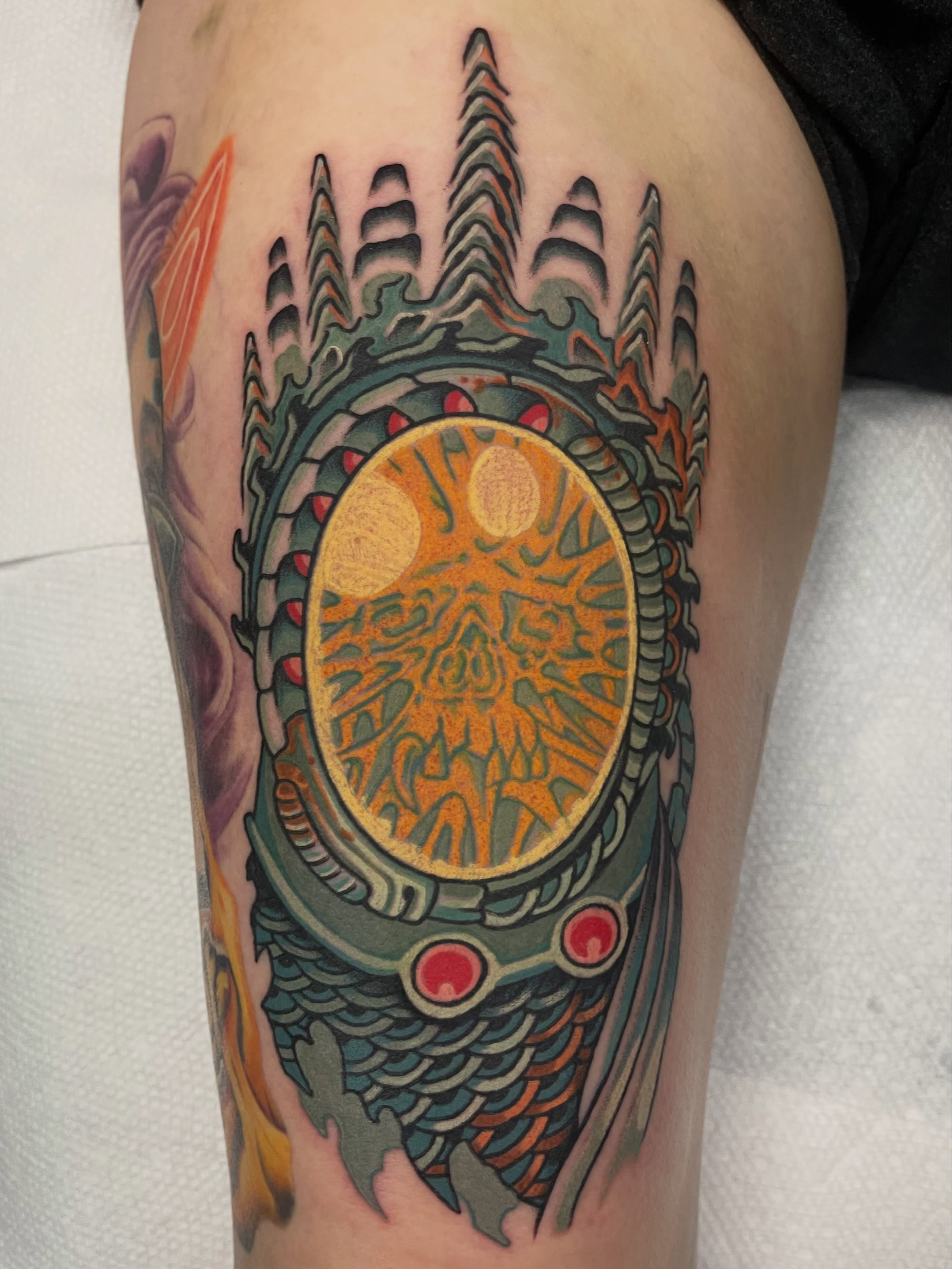 Tattoo by @kylemcmeanstattoos — geometric, illustrative