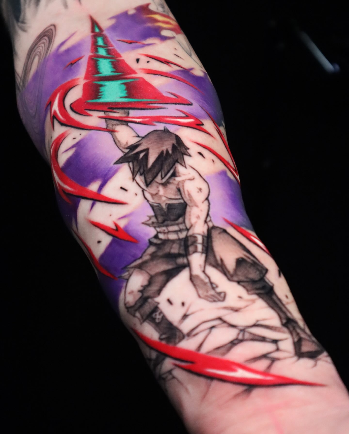 Anime character anime tattoo on the forearm by Jesús Blones - Tattoo Artist, Norwalk, Connecticut