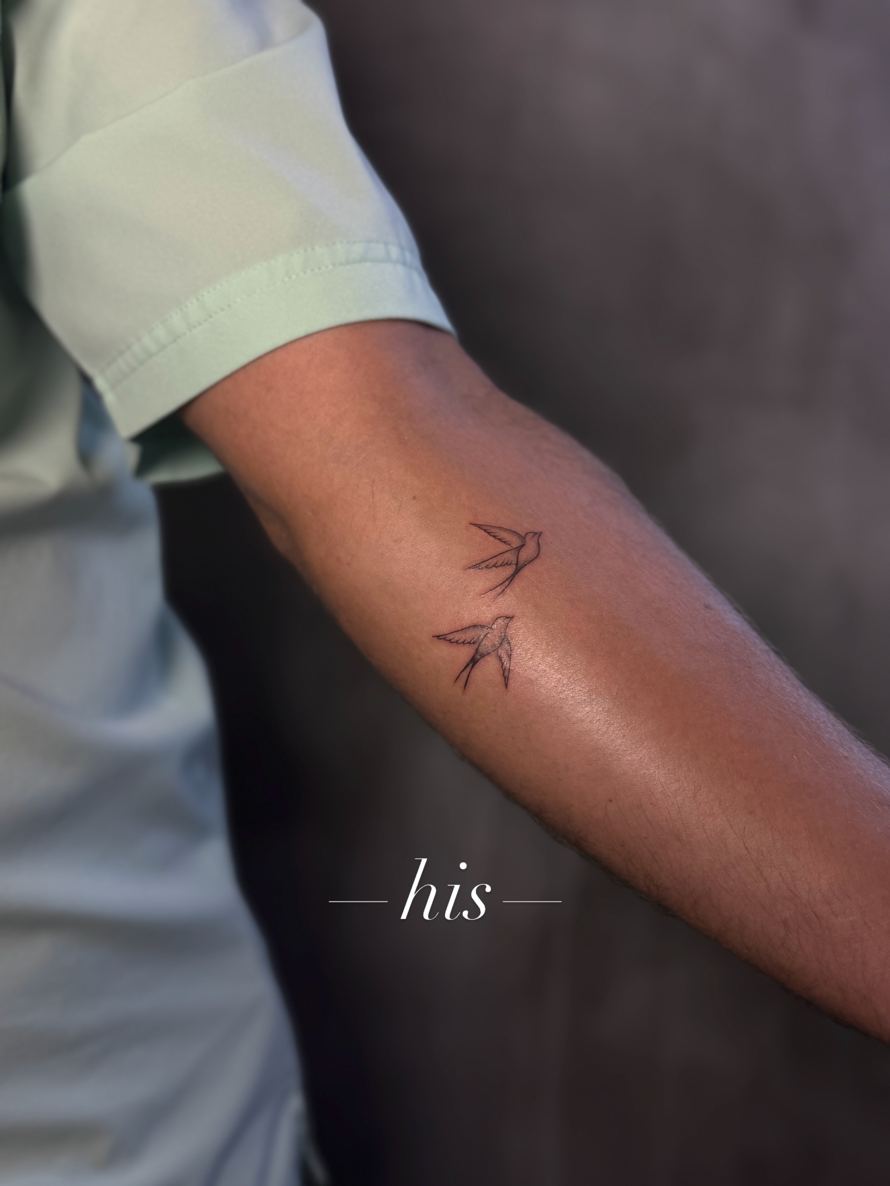 Birds fine line tattoo on the forearm by 𝙸𝚗𝚔𝚊𝚗𝚍𝚕𝚒𝚕𝚢𝚜 🤎💉🐻🌸