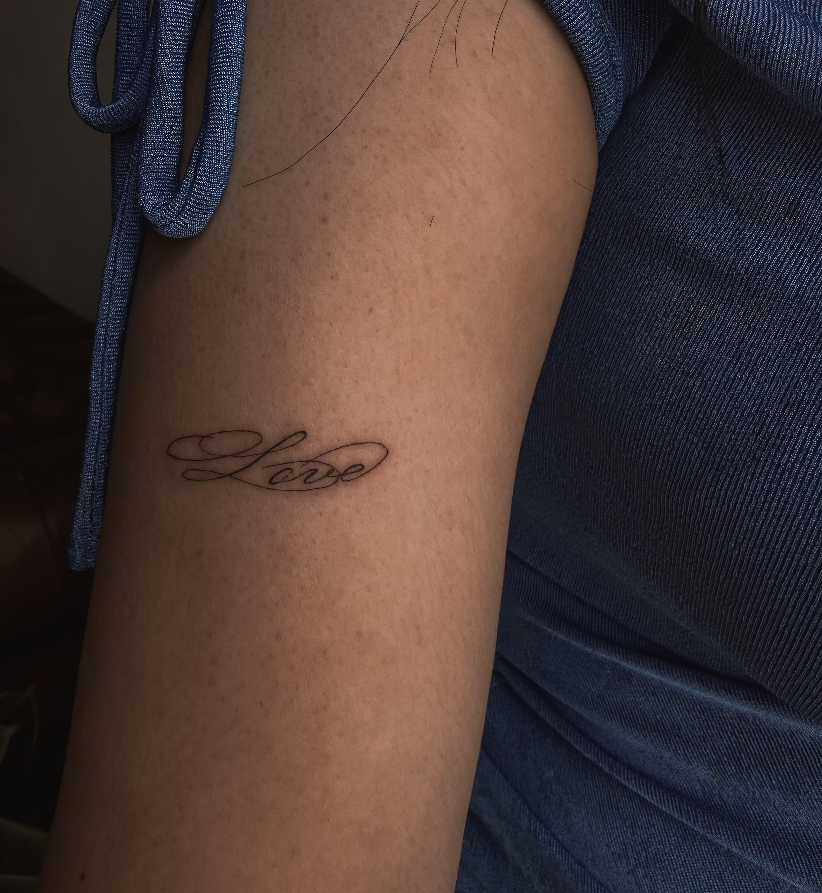 Love lettering script tattoo on the forearm by π»ππ π
ππππ Tattoo Artist, Las Vegas, Nevada
