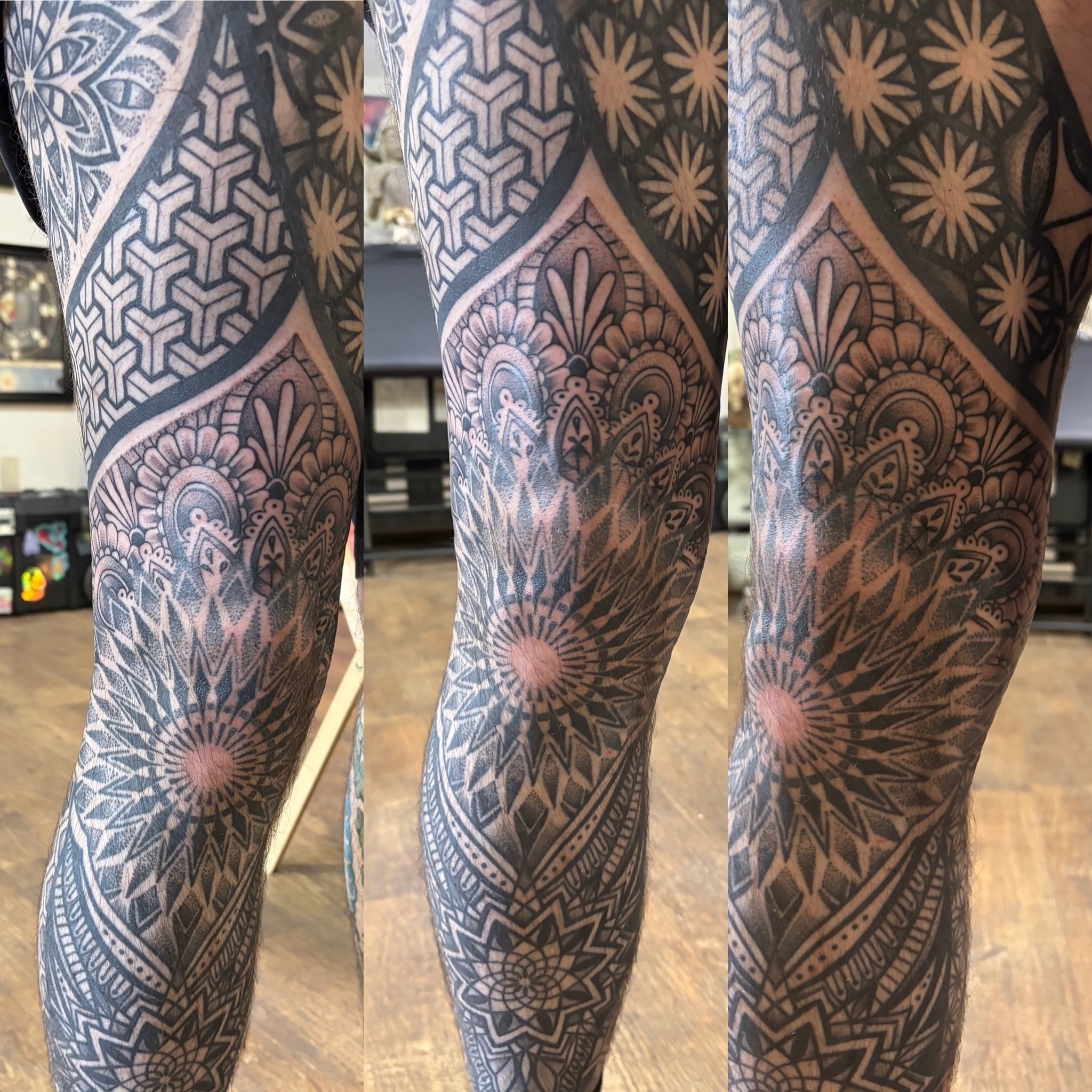 Tattoo by @theblackdottattoo — geometric