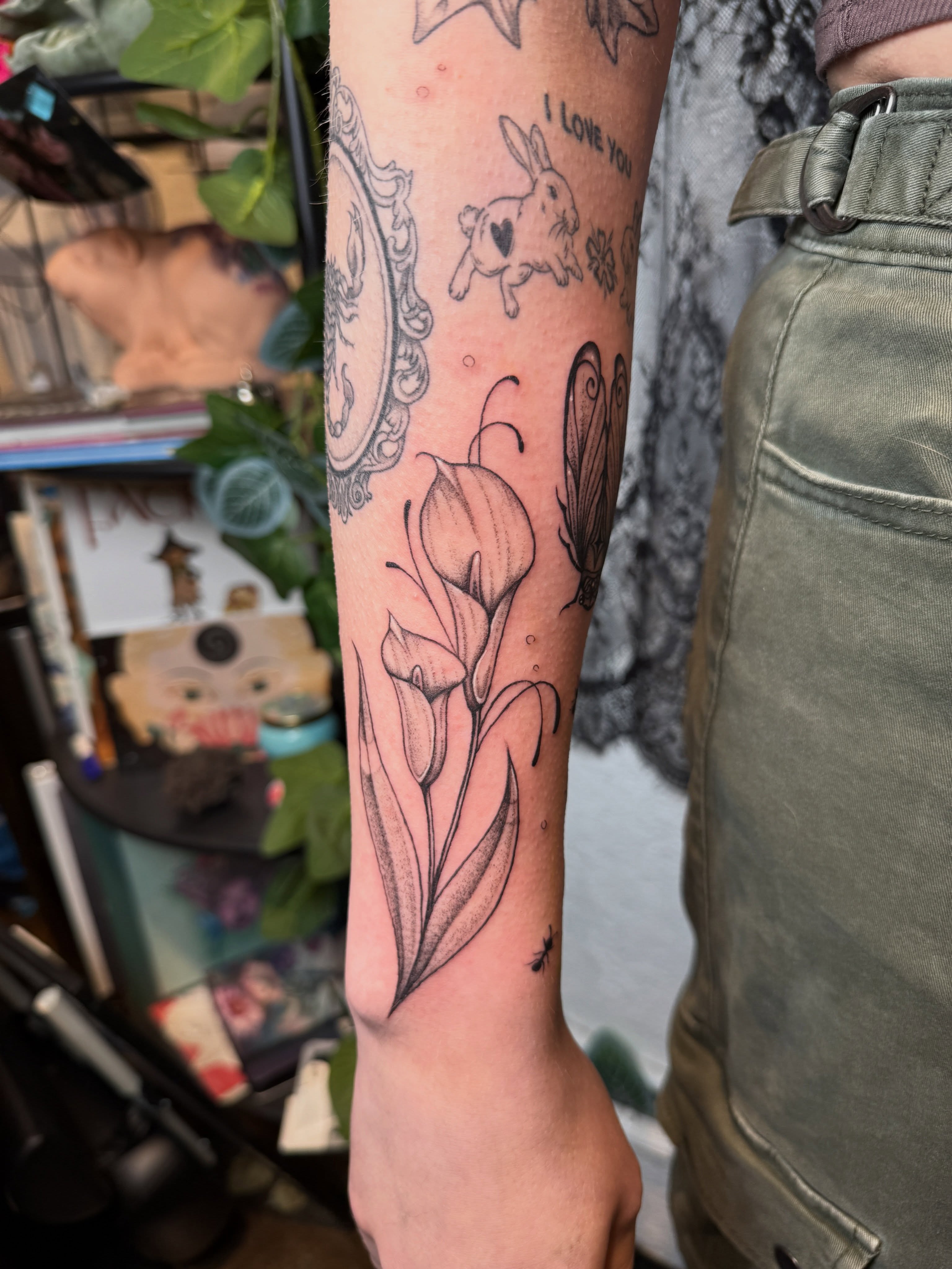 Calla lilies realism tattoo on the forearm by ✨Syreena✨