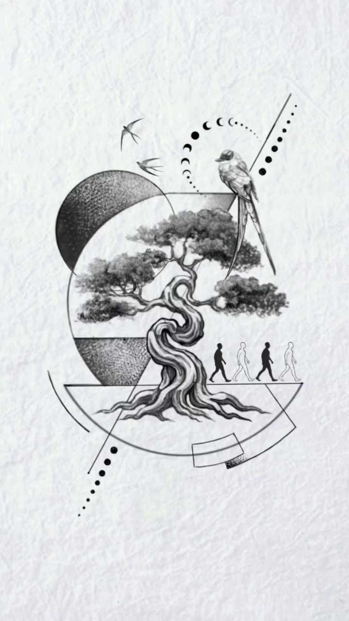 Tree and people dotwork tattoo by ᴛᴀᴛᴛᴏᴏ ᴀʀᴛɪꜱᴛ 📍Portland, OR