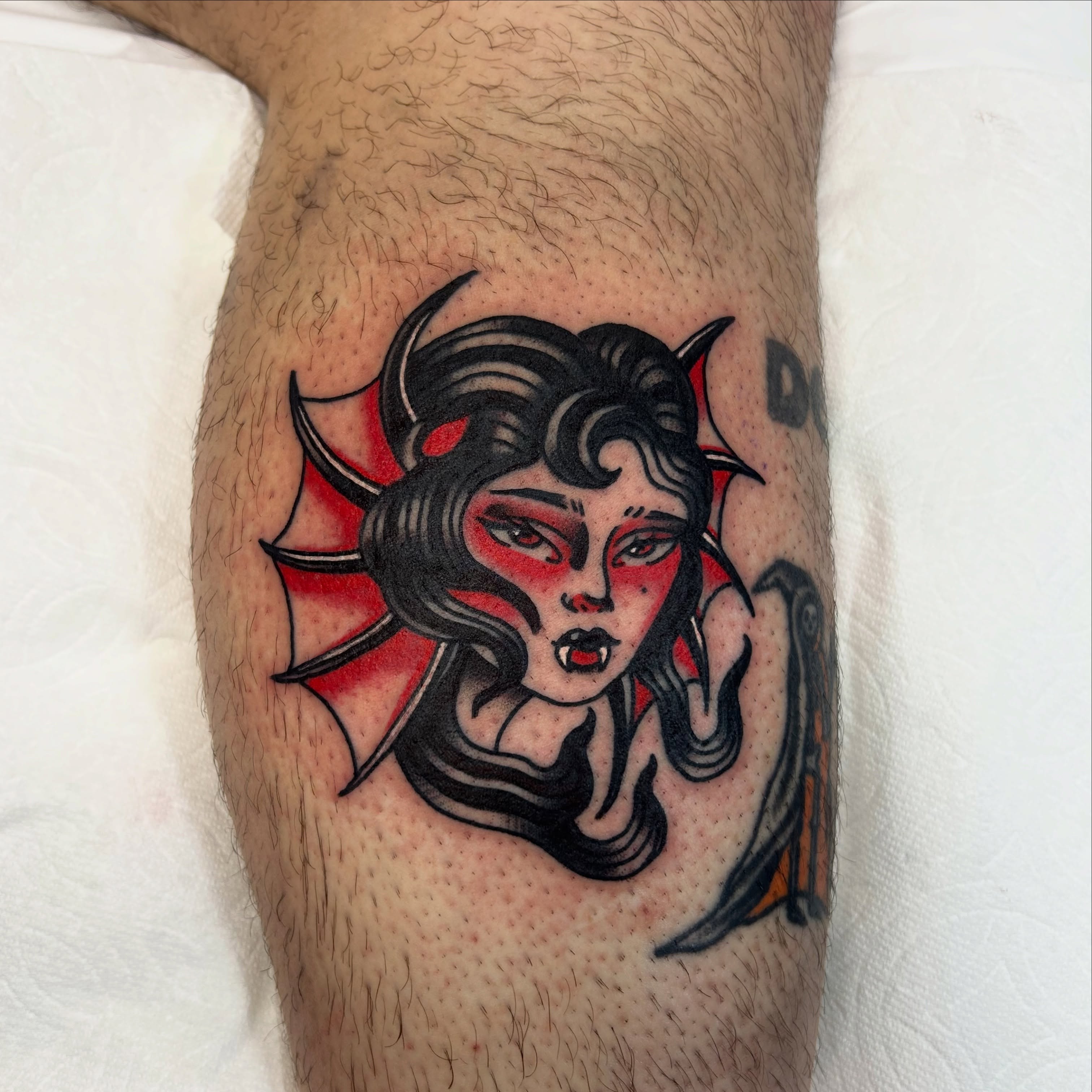Tattoo by @viviantattoos — american_traditional, dark_realism