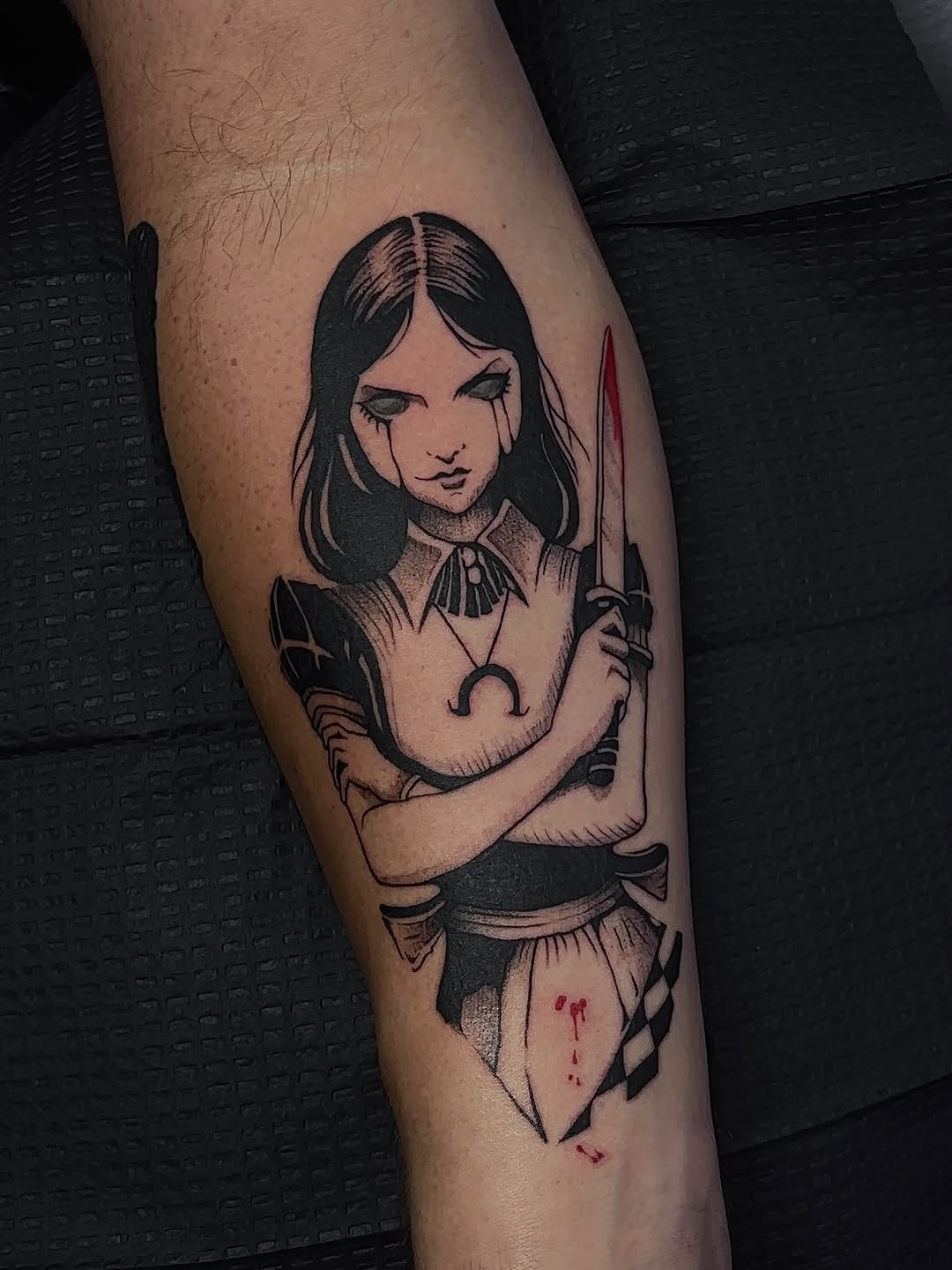 Tattoo by @beastmodetattooco — dark_realism, black_and_grey