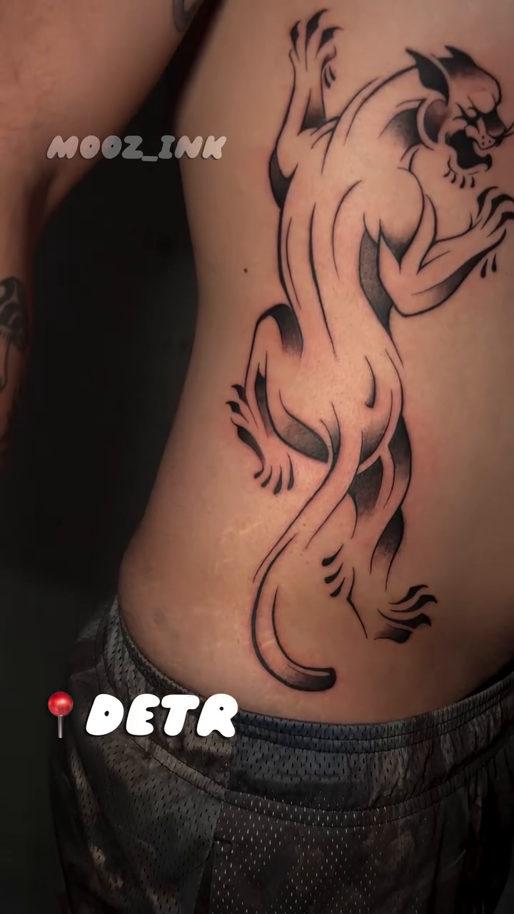 Panther blackwork tattoo by Musa Selman