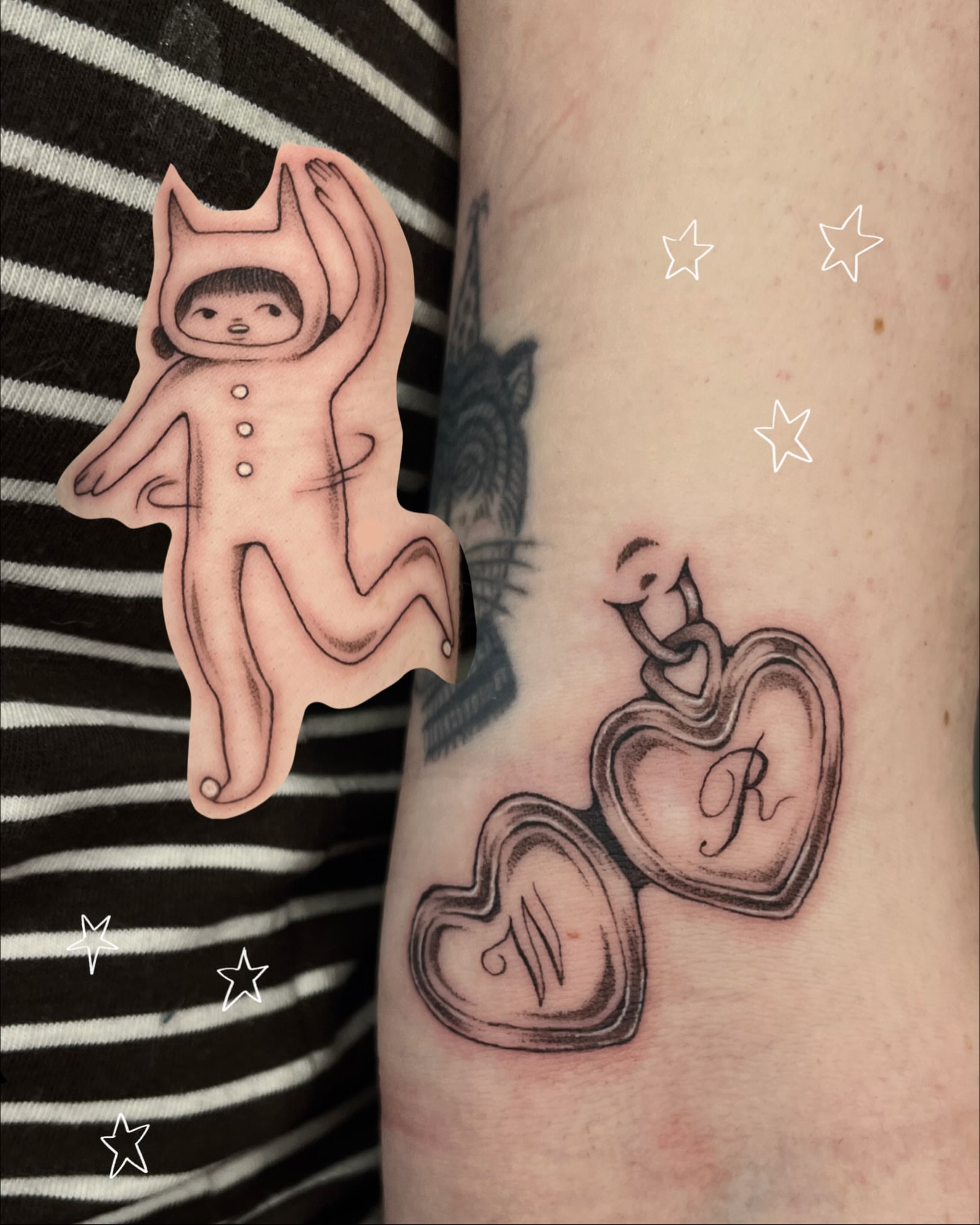 Tattoo by @capricornpokes — black_and_grey