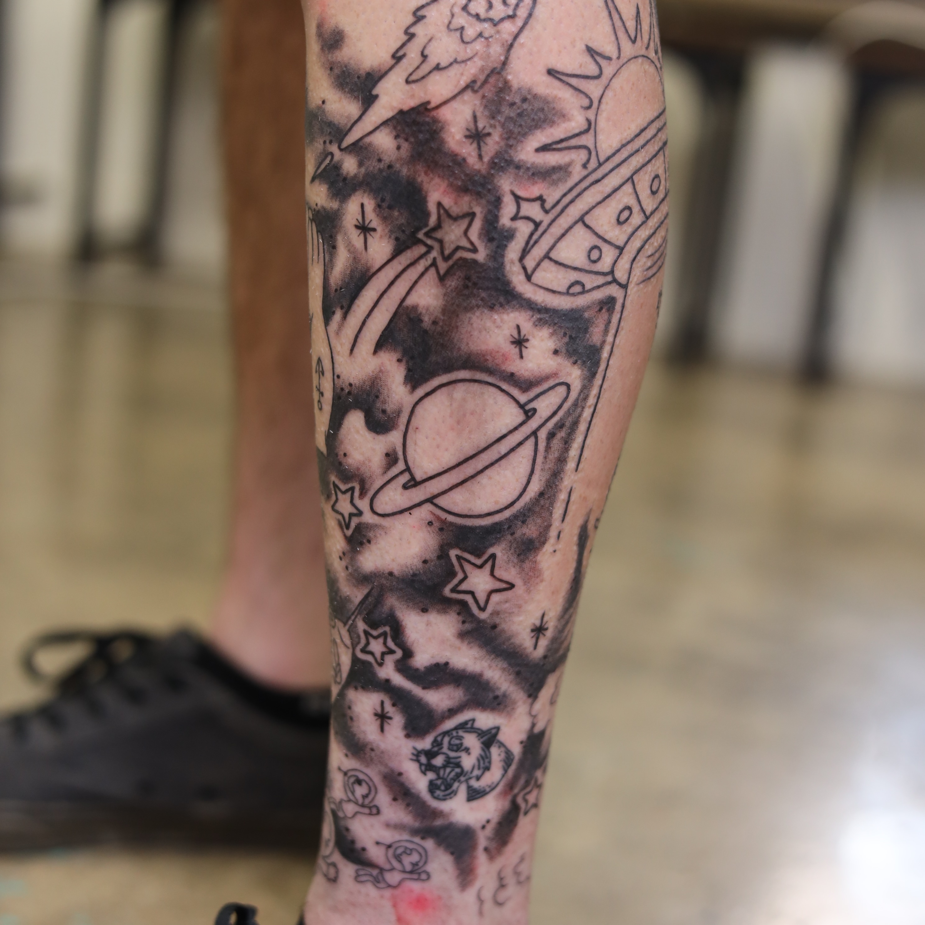 Tattoo by @ortiztattoos — black_and_grey, dotwork