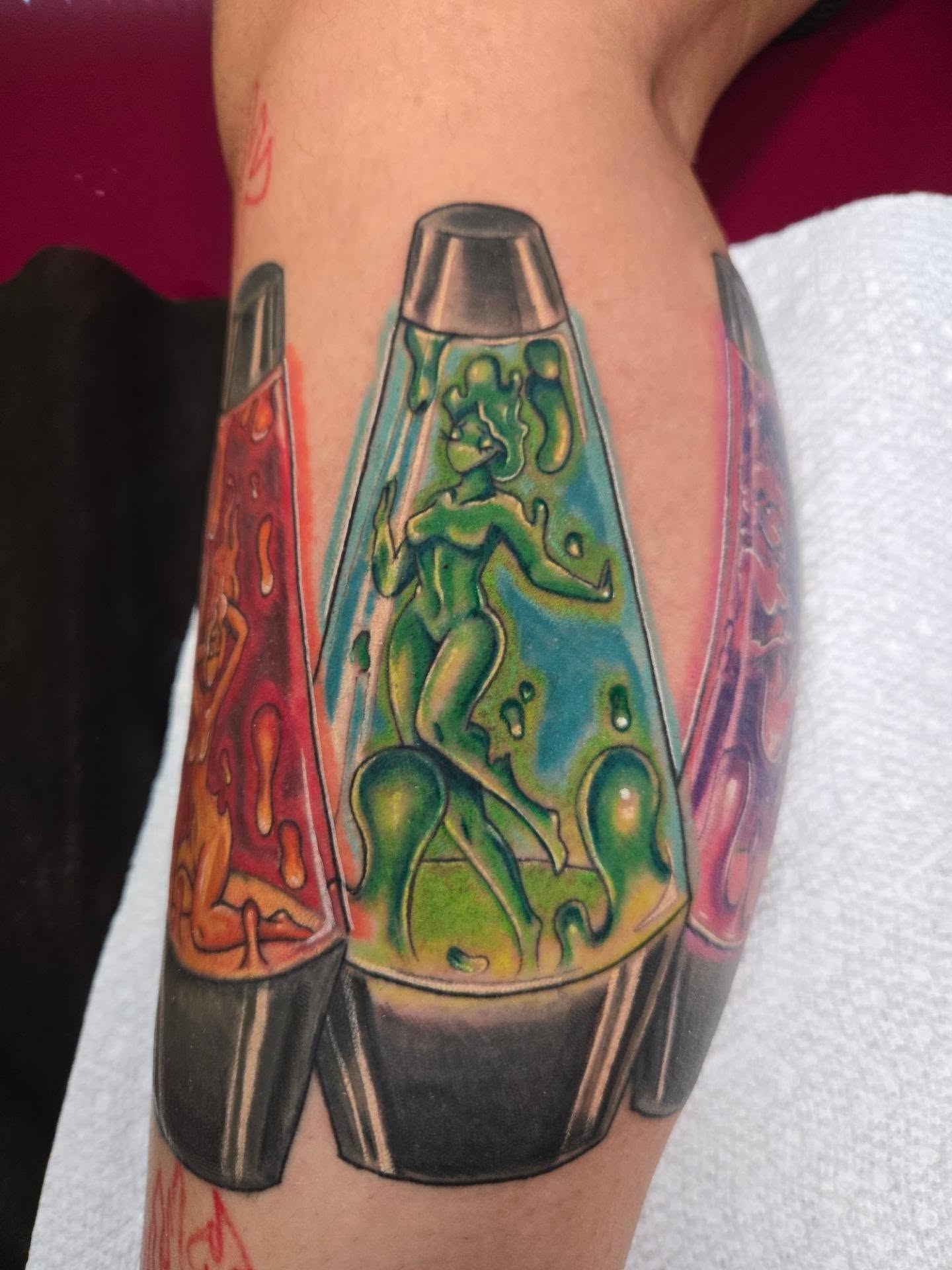 Lava lamp illustrative tattoo on the forearm by Irma π€β¨, Las Vegas, Nevada