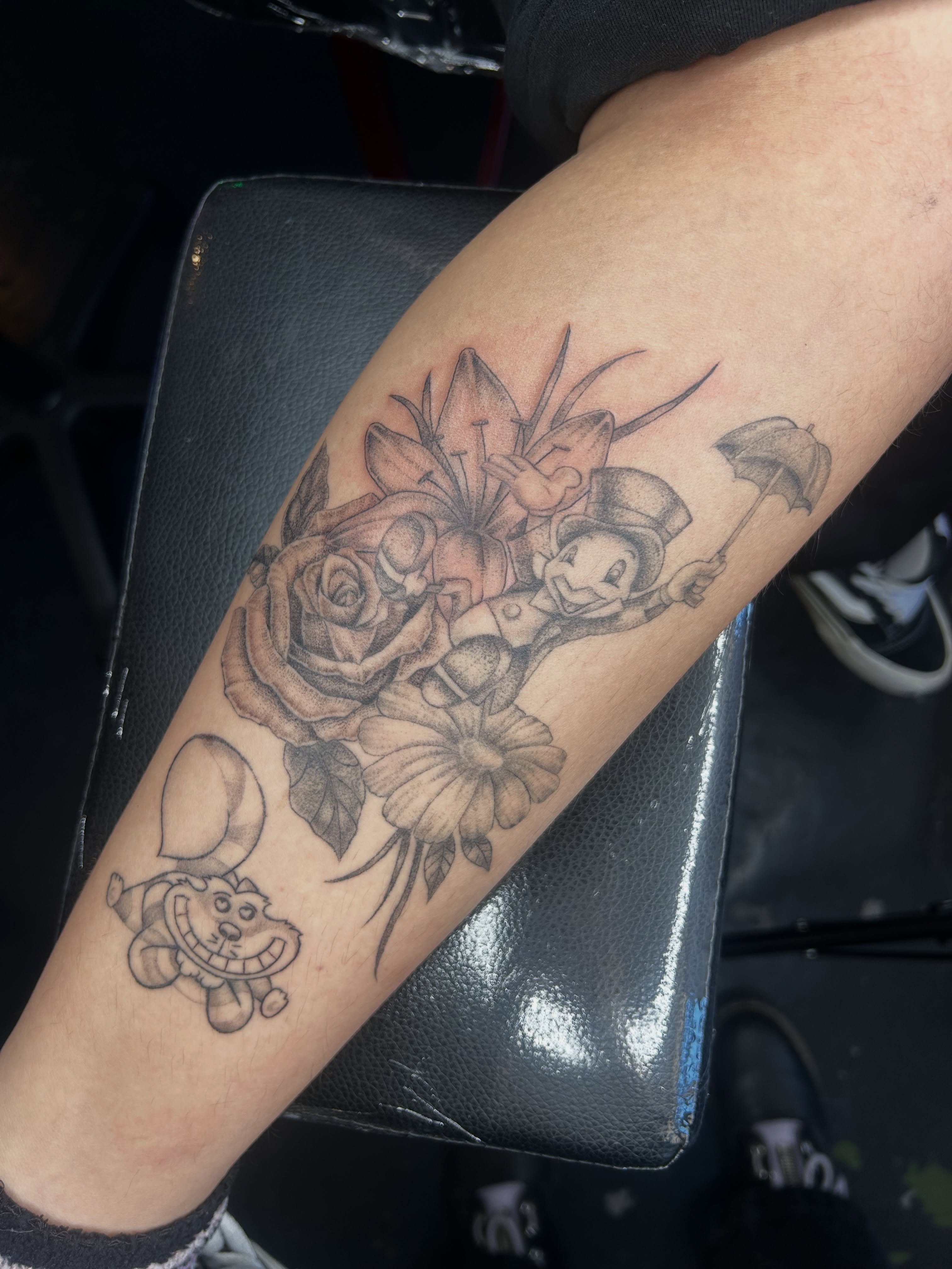 Tattoo by @inkyphoebe — black_and_grey, realism