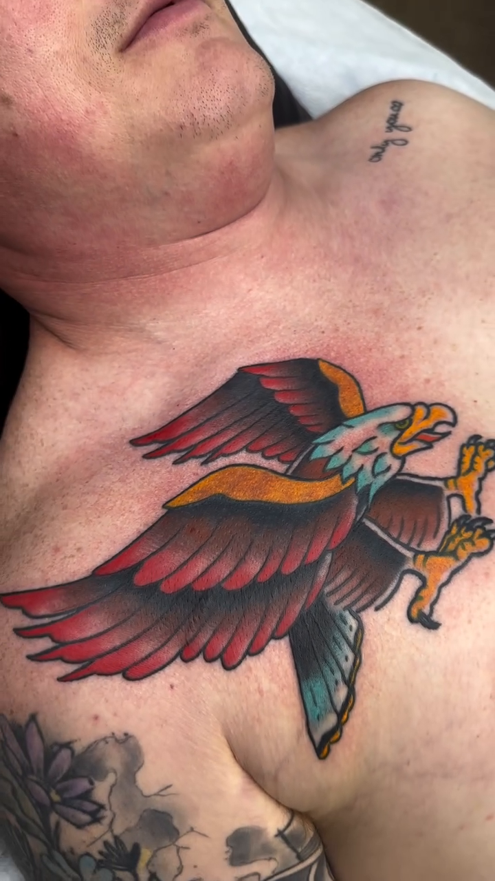Eagle American traditional tattoo by Heather Cherish