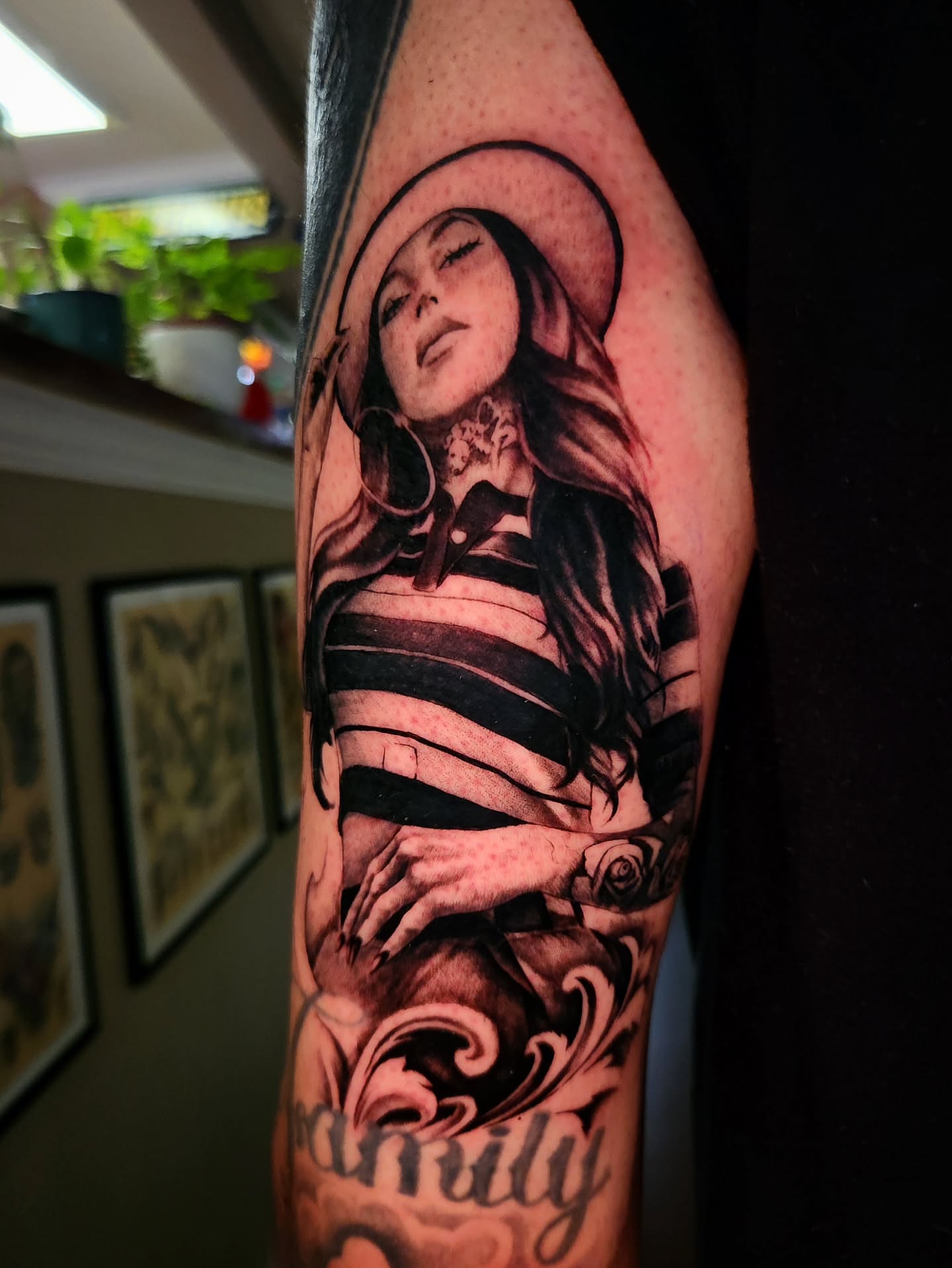 Tattoo by @stone_man720 — black_and_grey, realism