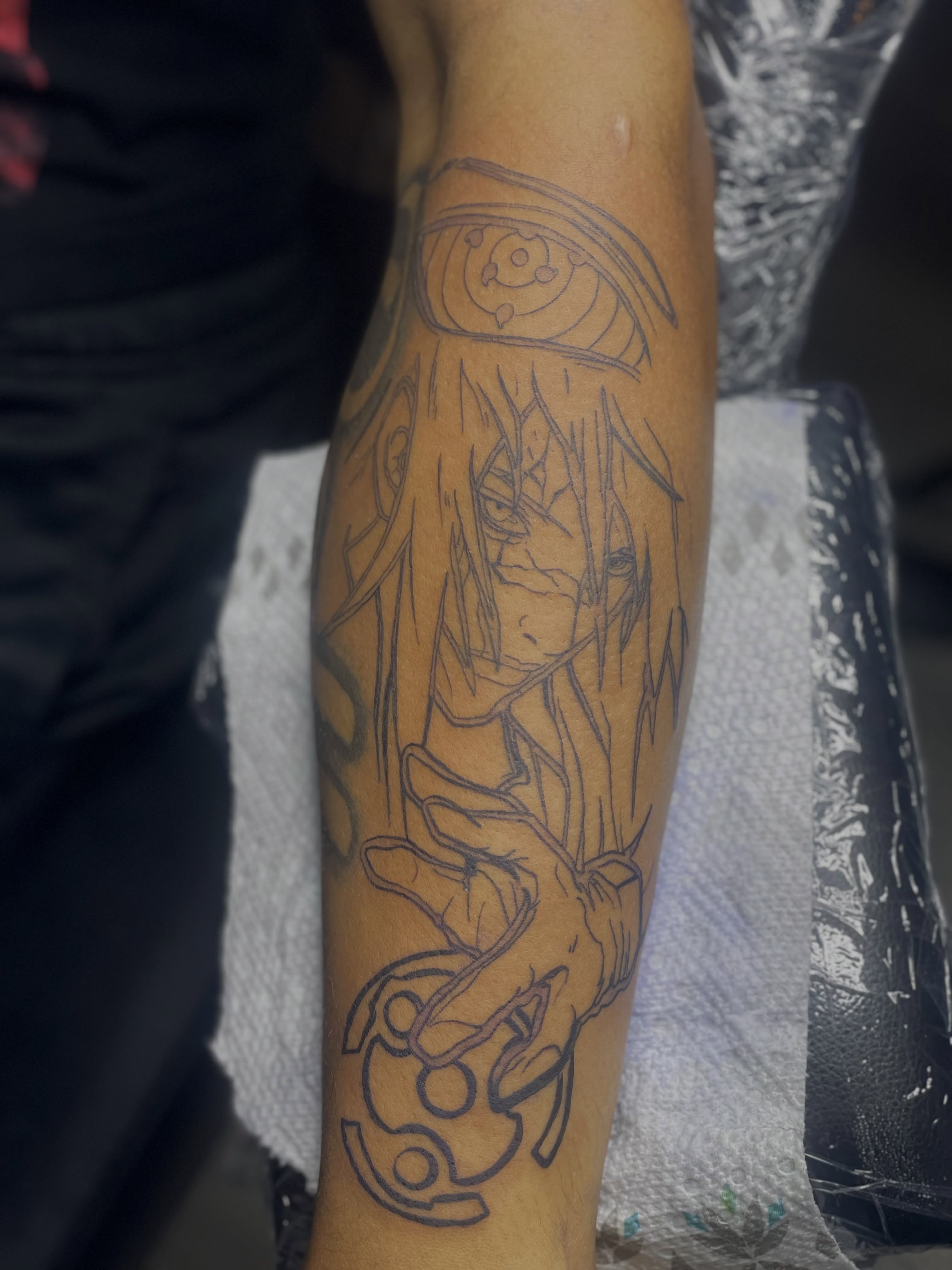 Anime character anime tattoo on the forearm by 😈headhuncho😈