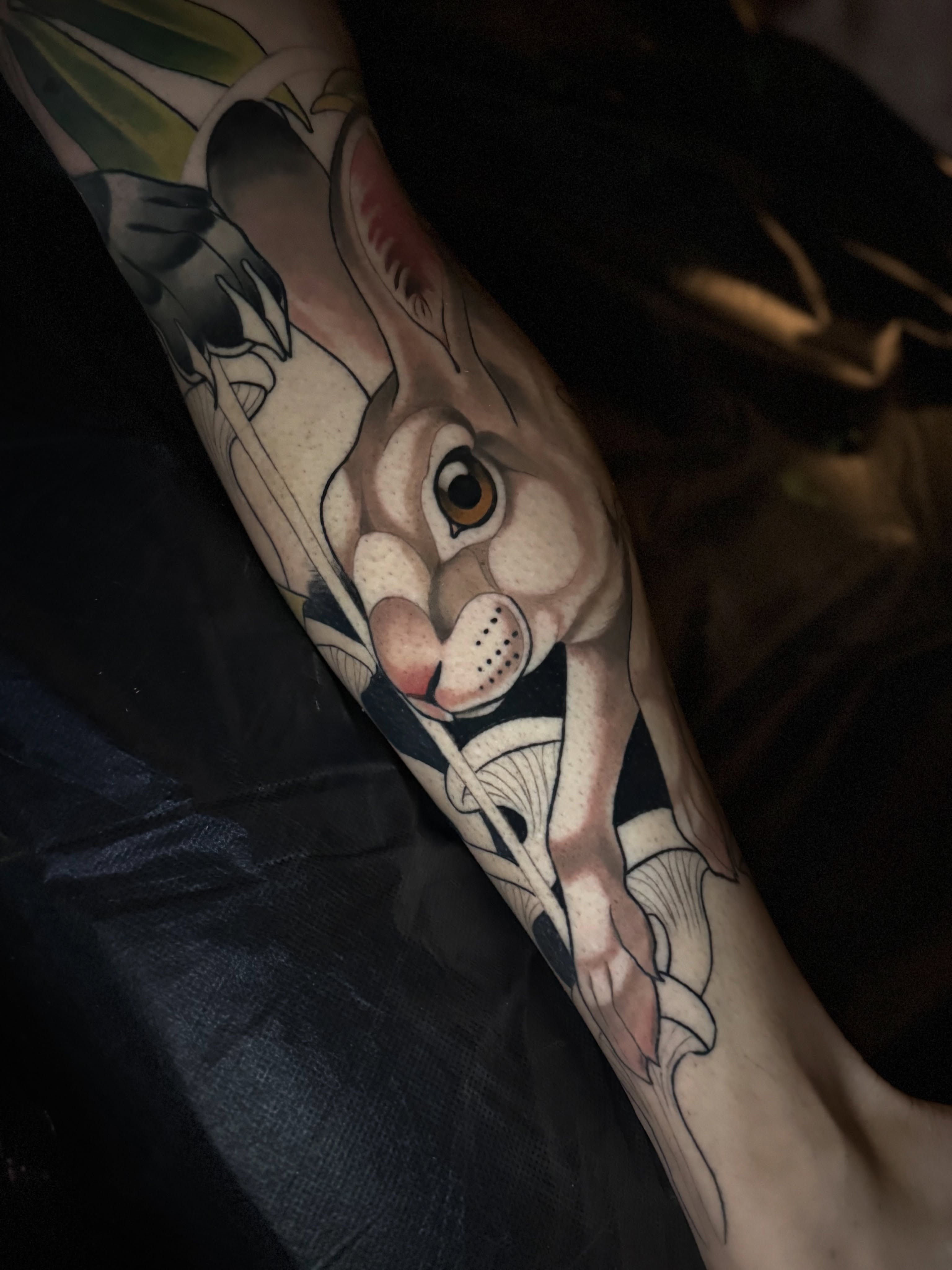 Rabbit realism tattoo on the forearm by Andi Fitz ✨ San Diego Tattoo Artist, San Diego, California