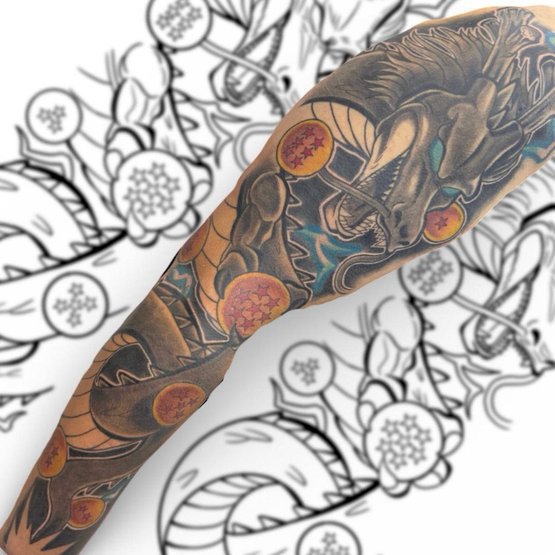Dragon ball z japanese irezumi tattoo on the forearm by Victor Campos