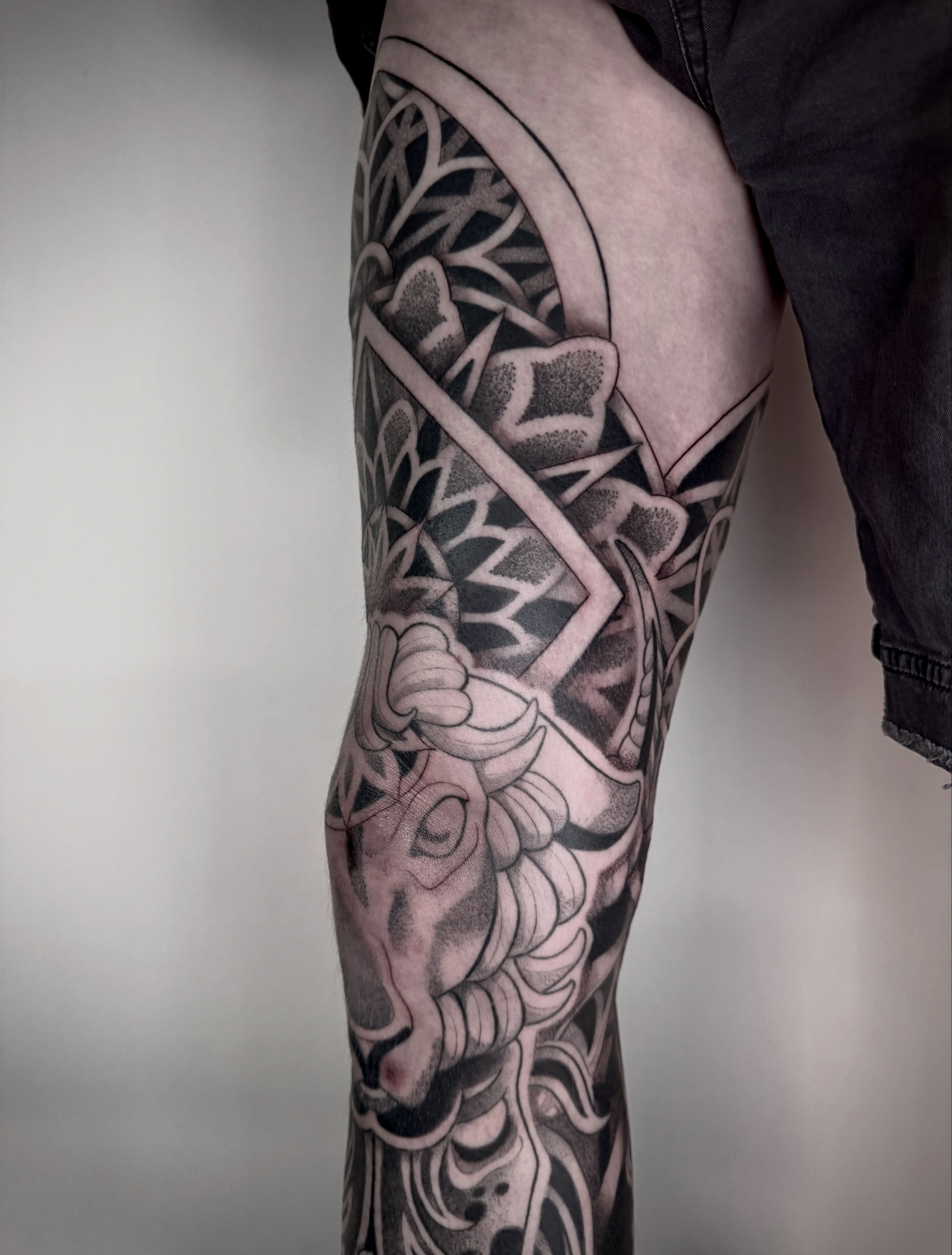 Bull head realism tattoo on the forearm by Christine Hendricks, Denver, Colorado