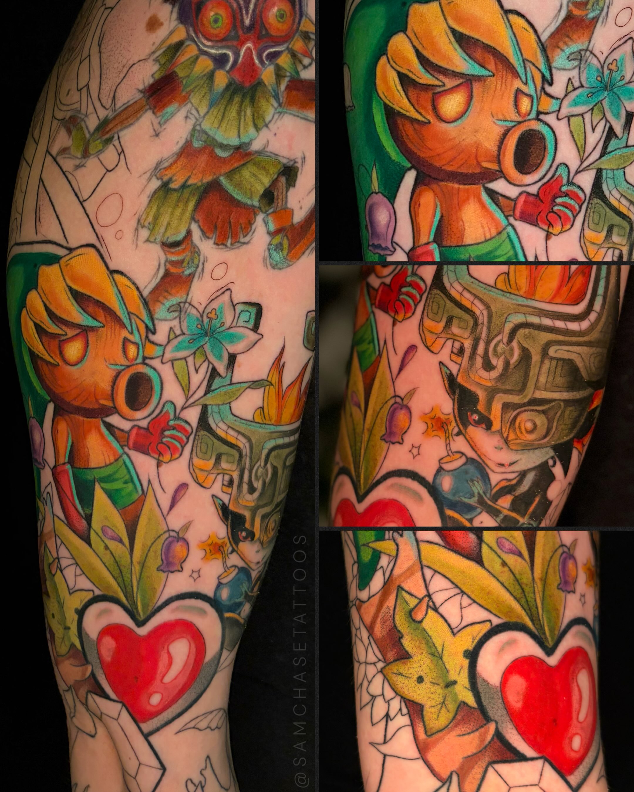Legendary hero characters American traditional tattoo on the forearm by Sam chase, Naperville, Illinois