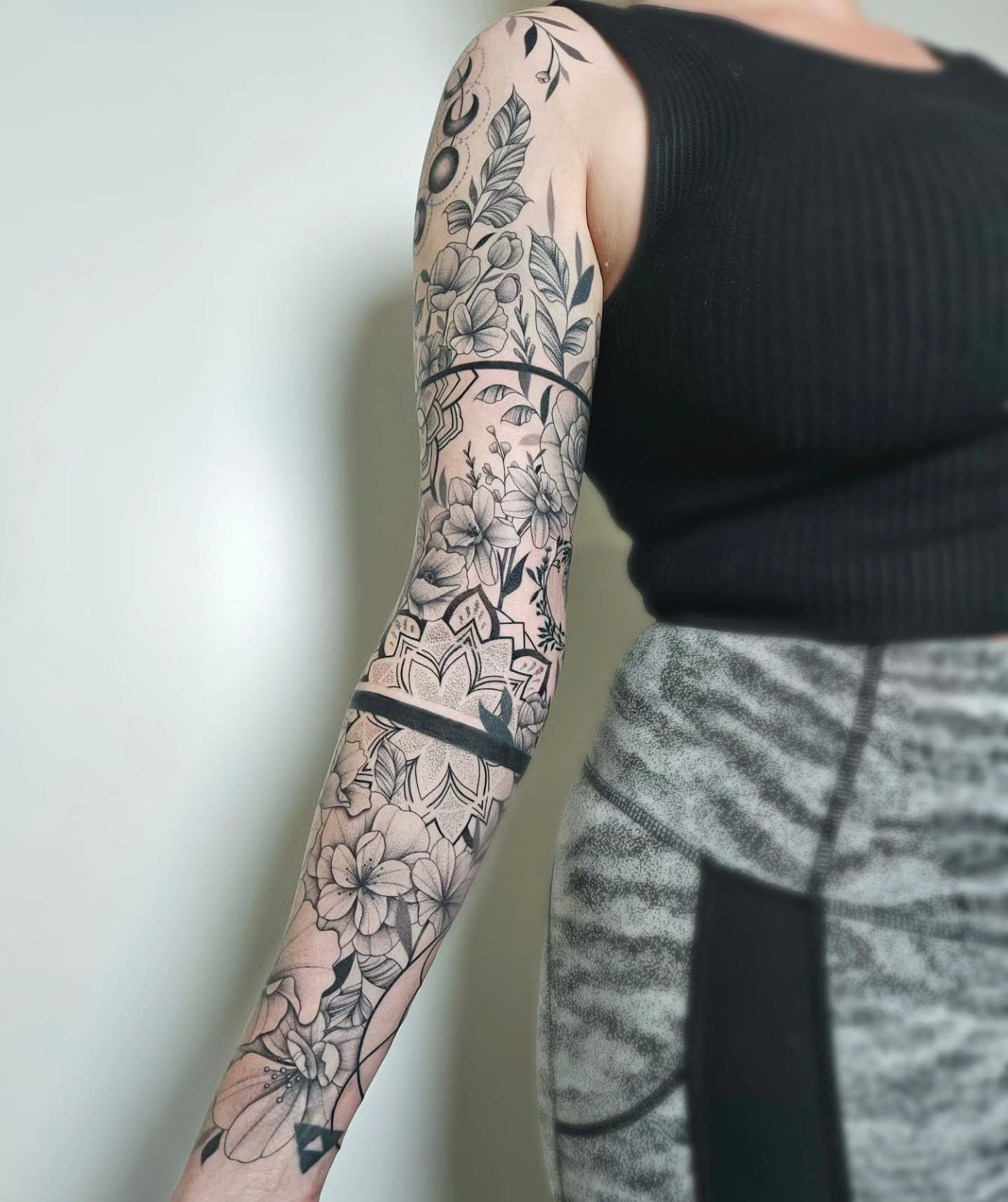 Floral bouquet dotwork tattoo on the forearm by TaylorLeighShermanTattoos OFFICIAL