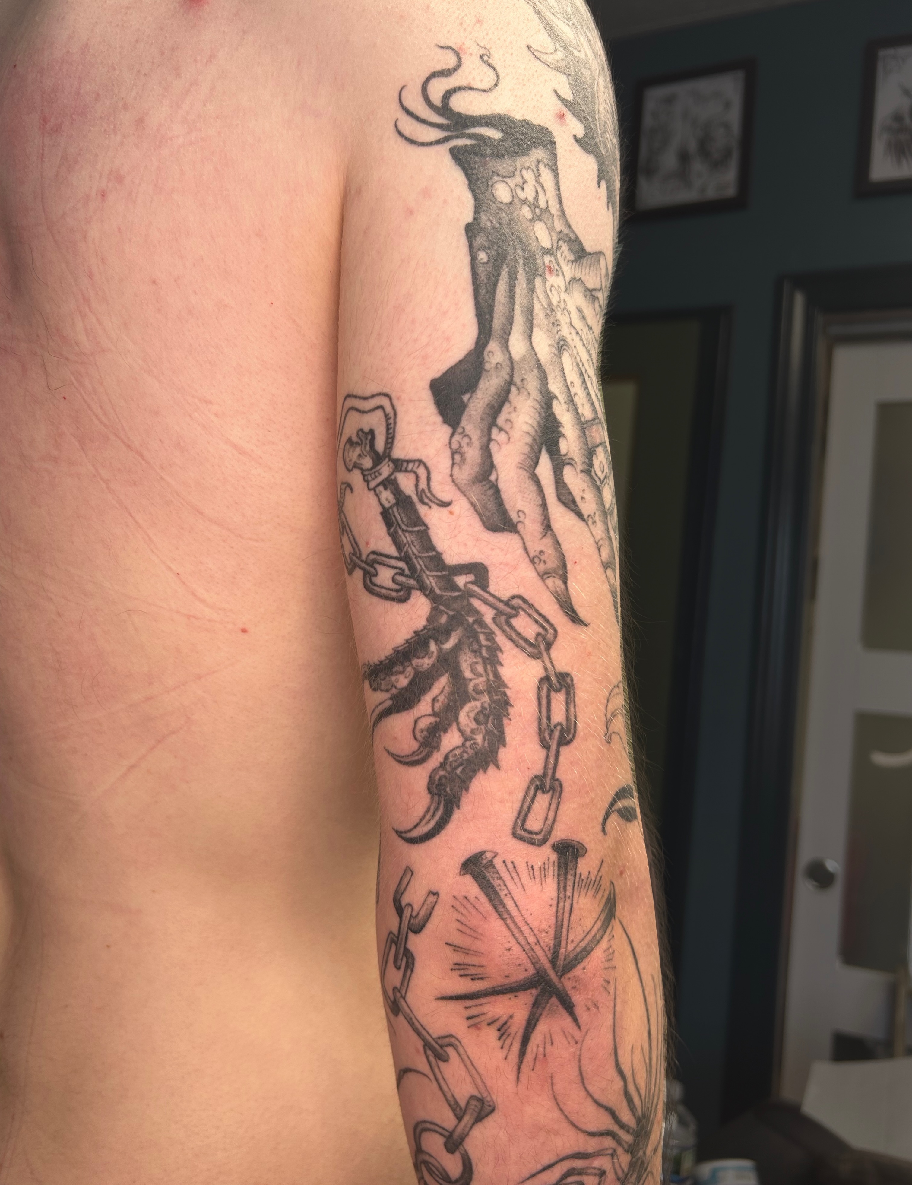 Tattoo by @thecursedmagus — black_and_grey